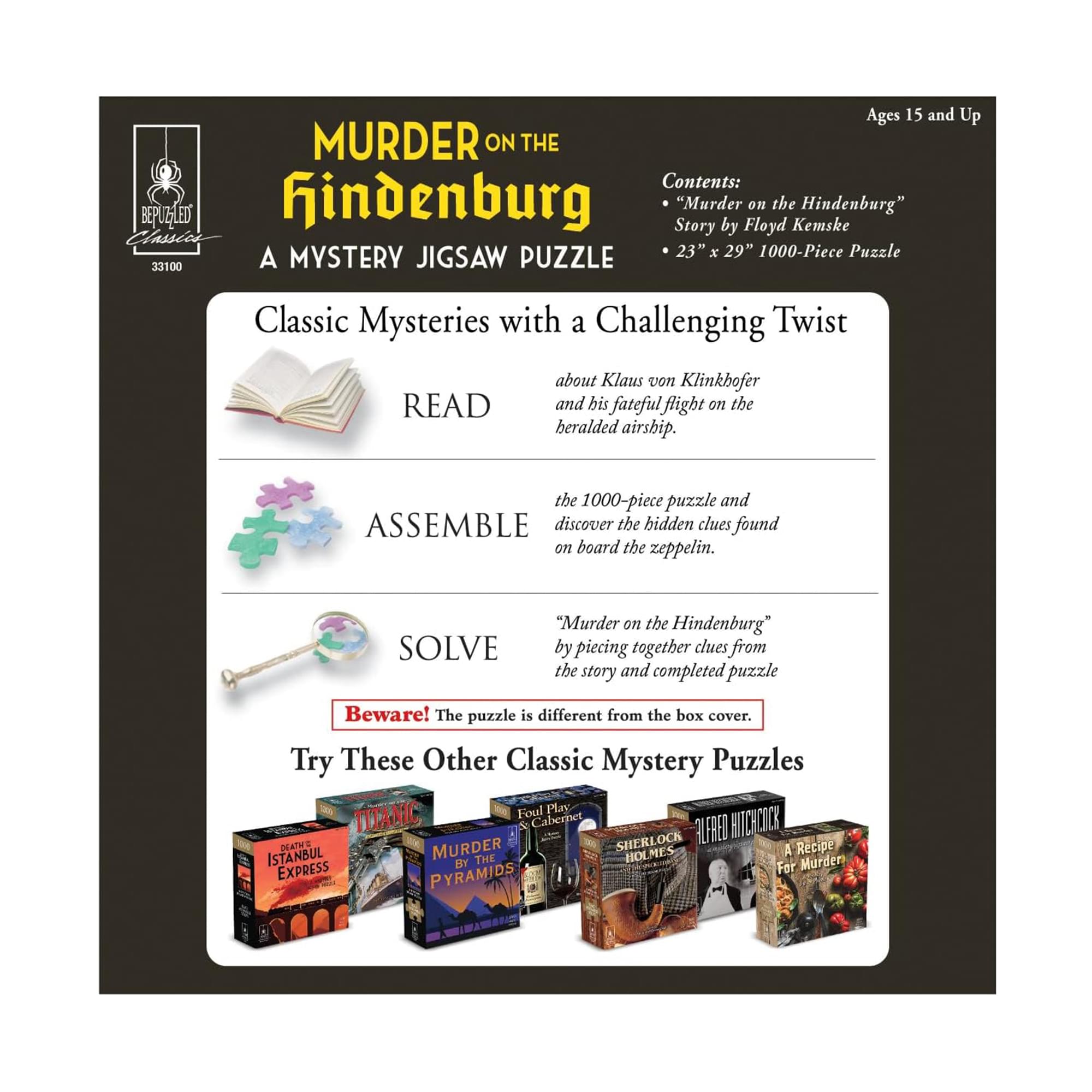 Murder on the Hindenburg 100 Piece Mystery Jigsaw Puzzle