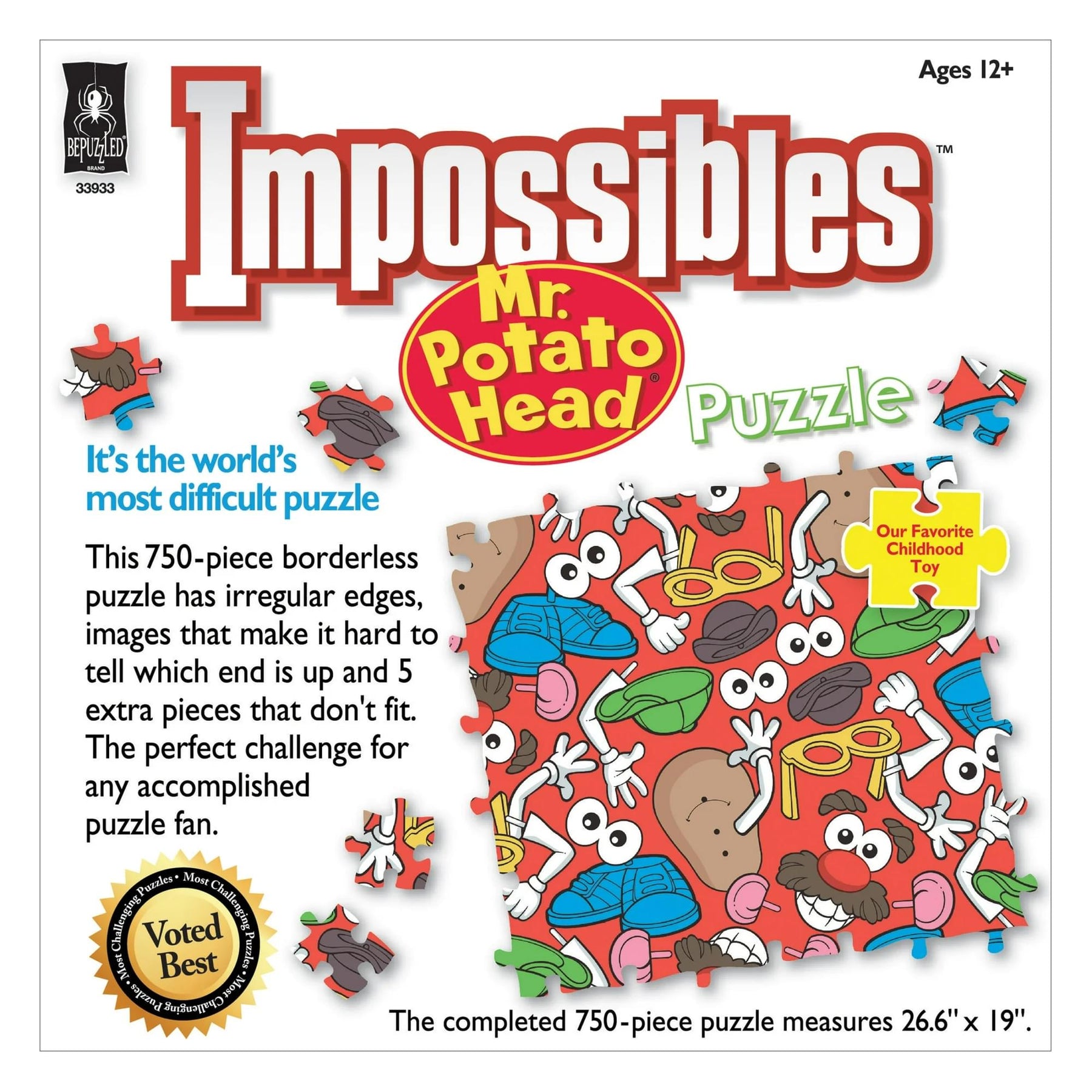 Mr. Potato Head Impossibles 1000 Piece Jigsaw Puzzle | No Edge | 5 Extra Pieces