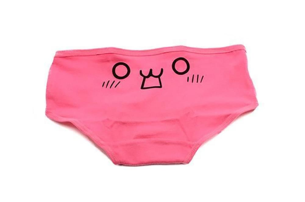 Anime Kaomoji Women's Underwear, Happy, Pink