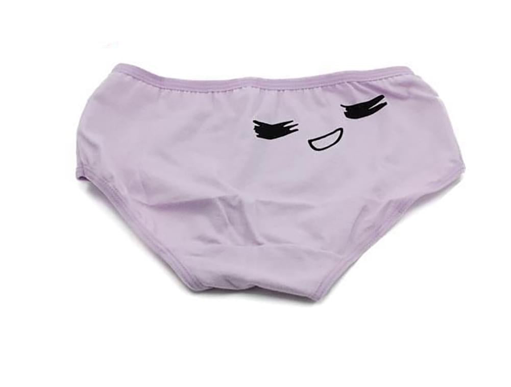 Anime Kaomoji Women's Underwear, Shy, Purple