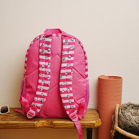 Sanrio Hello Kitty Pink Striped 16 Inch Backpack with Front Pocket