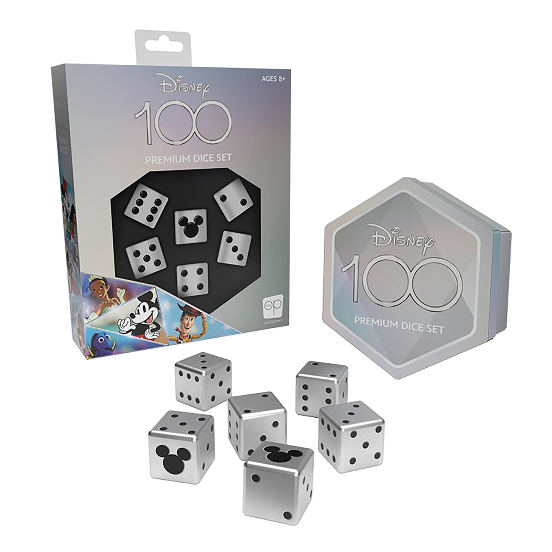 Disney 100 Premium Dice | Includes 6 Acrylic Dice