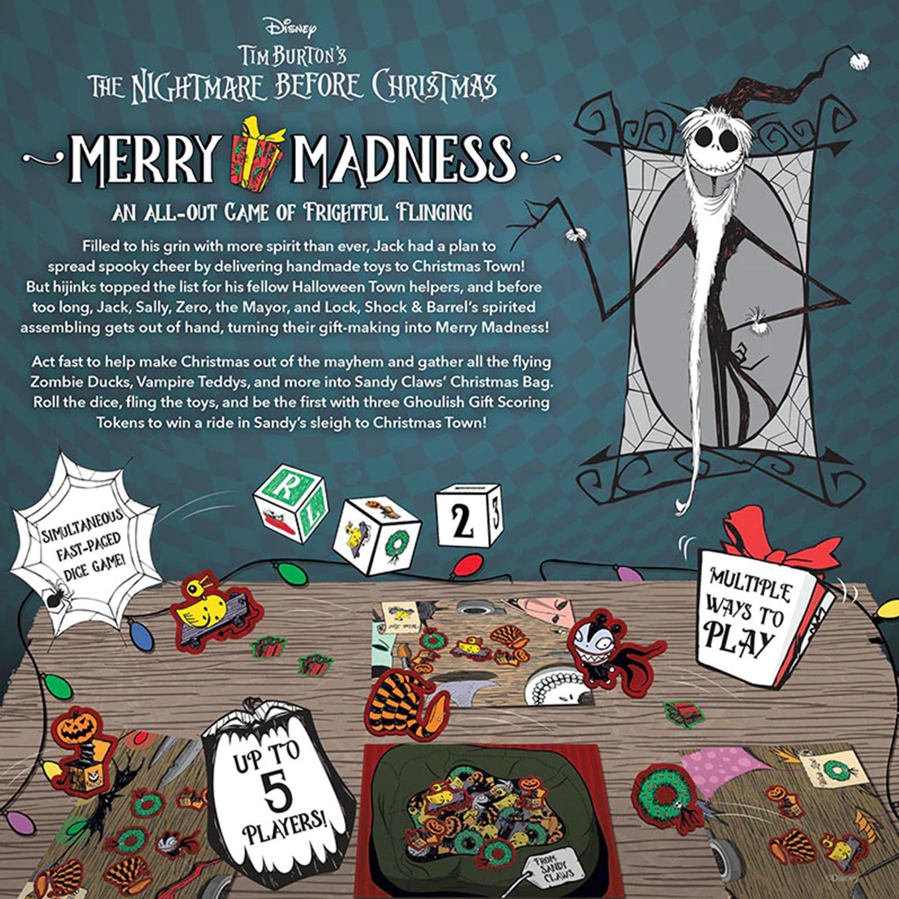 Nightmare Before Christmas Merry Madness Dice Game