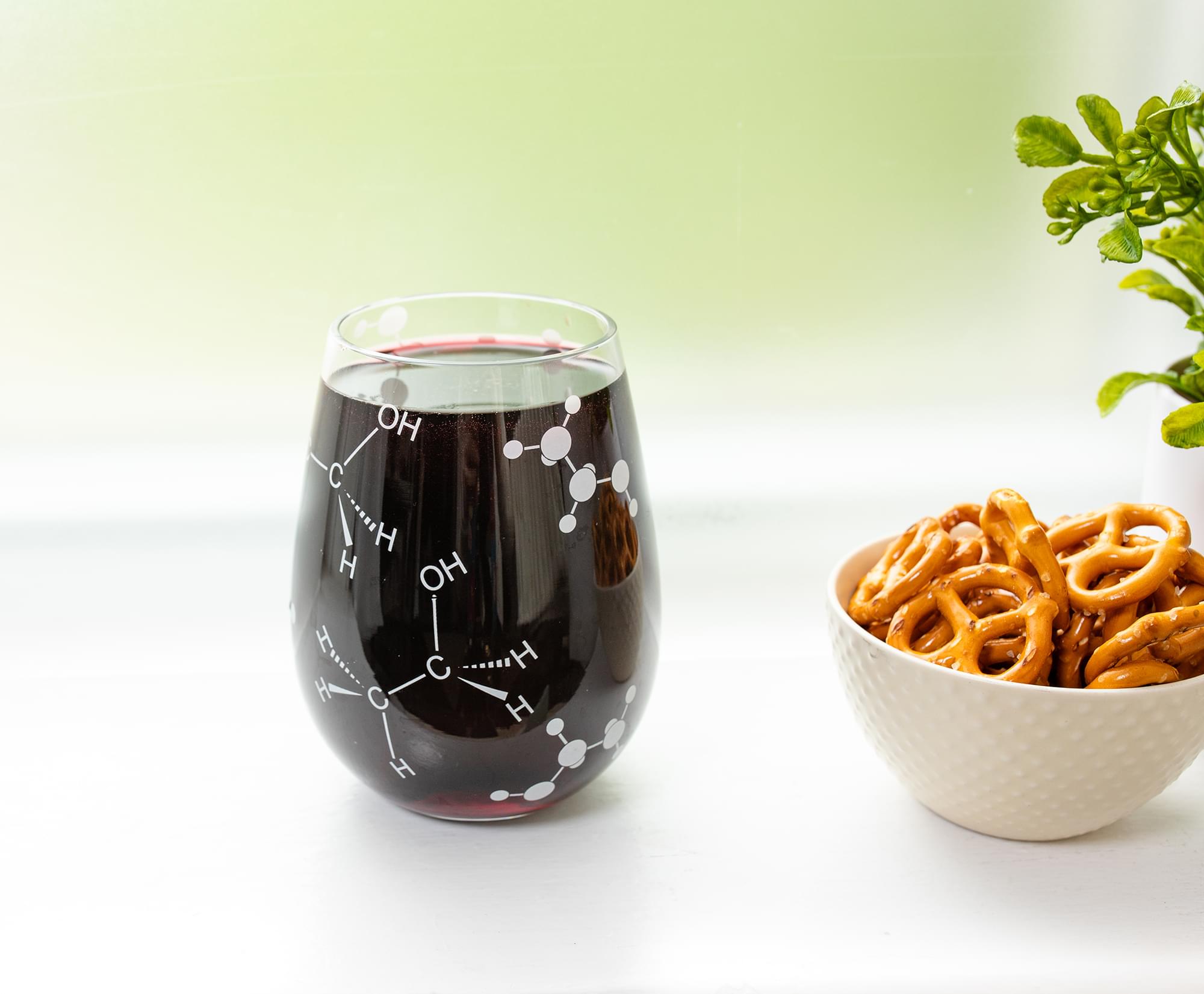 Chemistry Themed 21oz Stemless Wine Glass