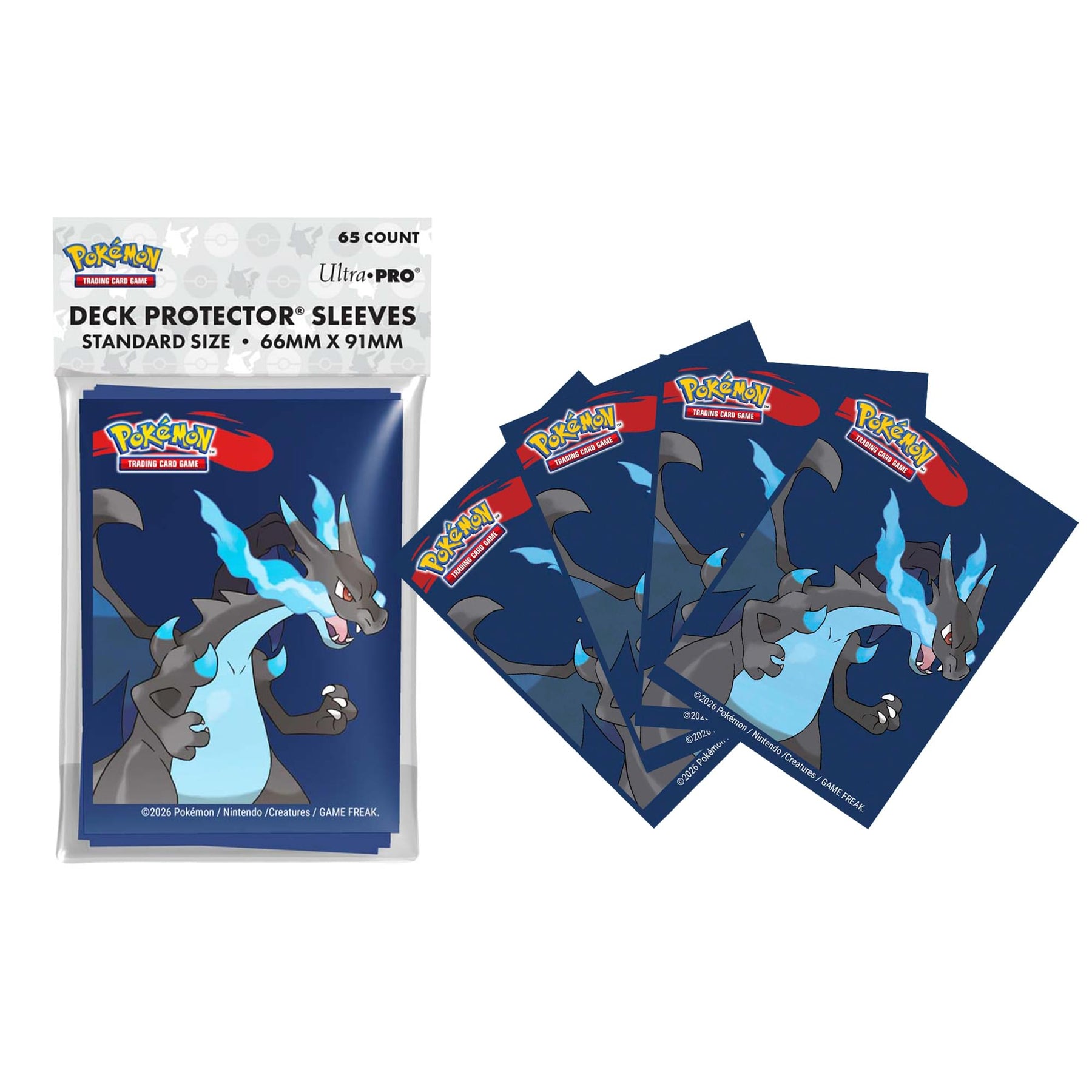 Pokemon TMG Mega Charizard X Deck Protector Sleeves | 65 Count
