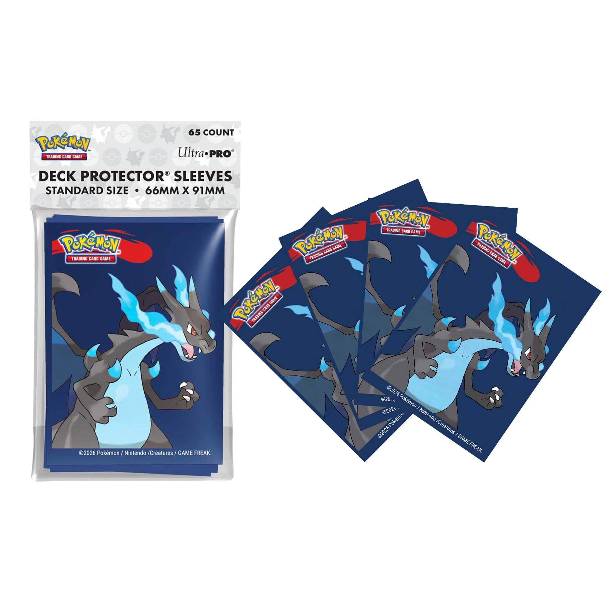 Pokemon TMG Mega Charizard X Deck Protector Sleeves | 65 Count