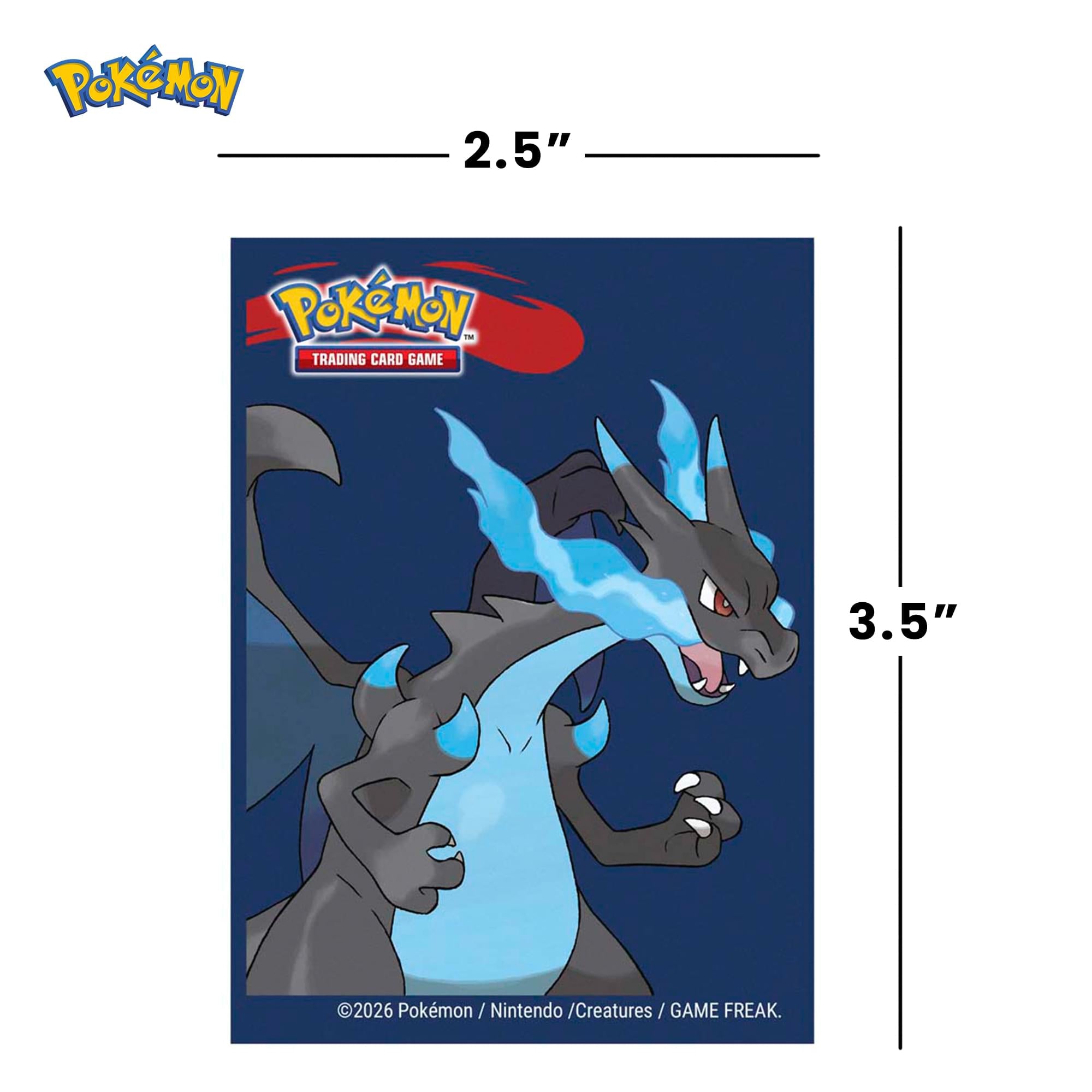 Pokemon TMG Mega Charizard X Deck Protector Sleeves | 65 Count