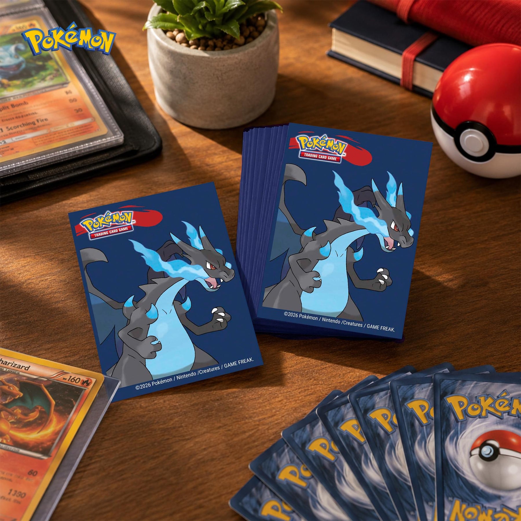 Pokemon TMG Mega Charizard X Deck Protector Sleeves | 65 Count