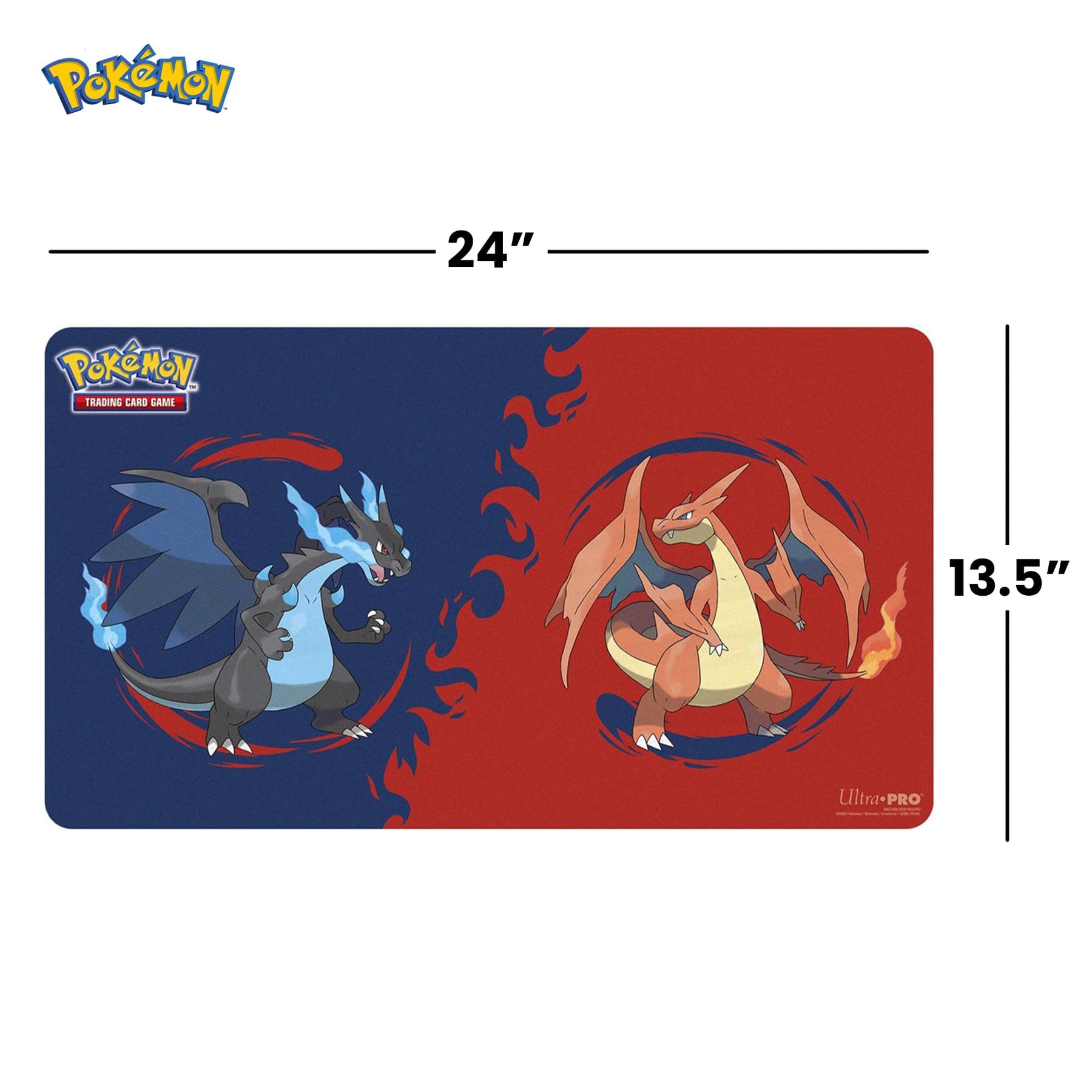 Pokemon TMG Mega Charizard X and Y Playmat | 24 x 13.5 Inches