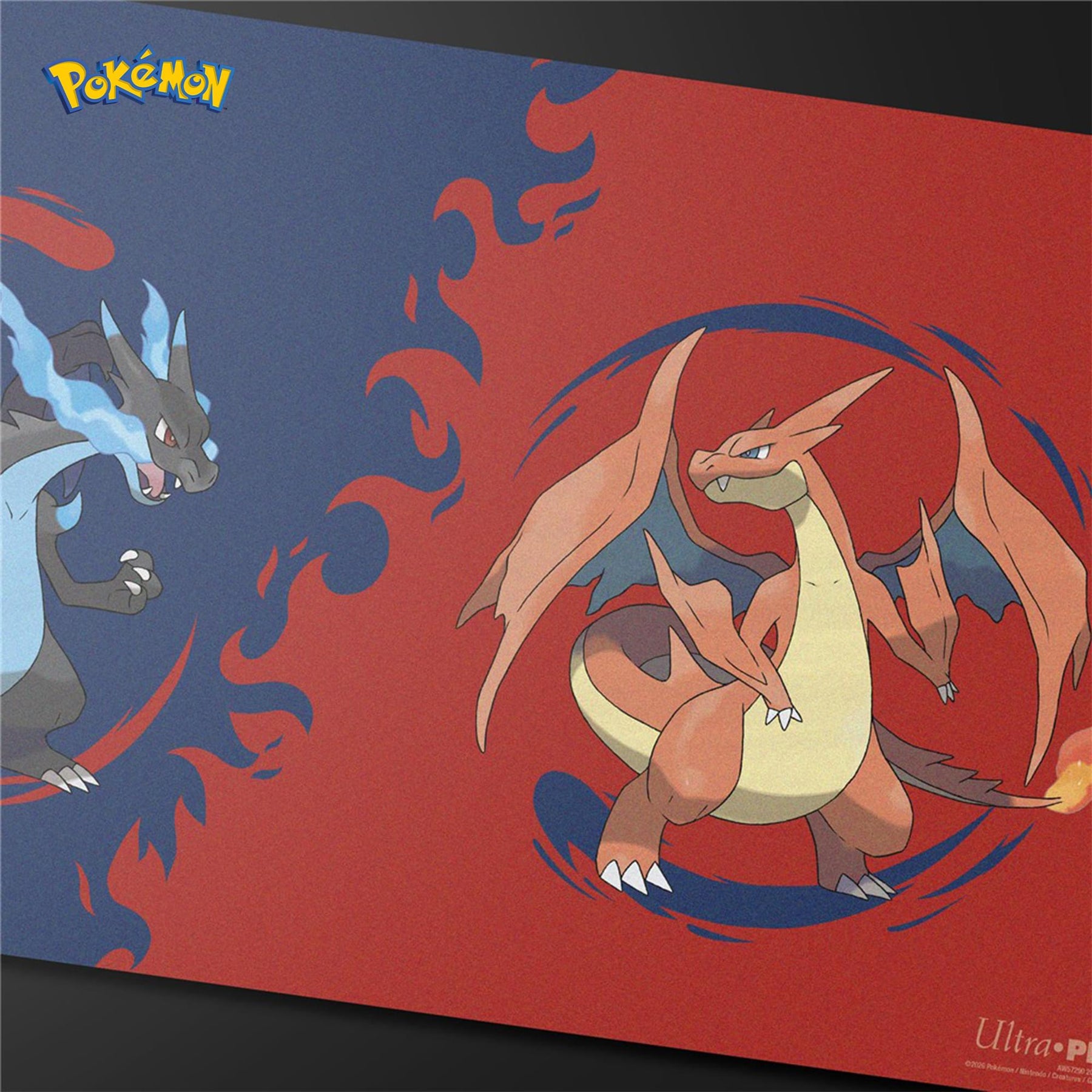 Pokemon TMG Mega Charizard X and Y Playmat | 24 x 13.5 Inches