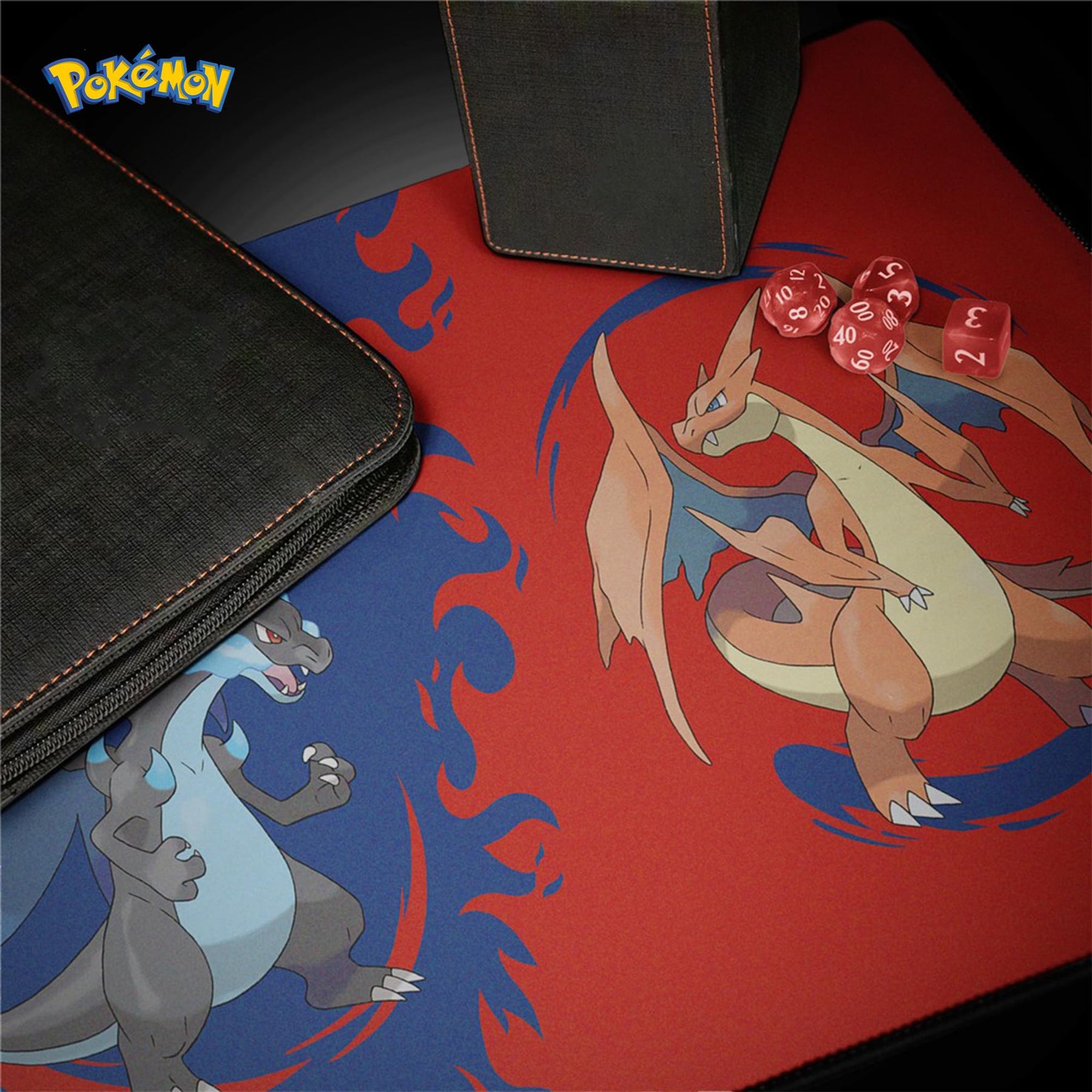 Pokemon TMG Mega Charizard X and Y Playmat | 24 x 13.5 Inches