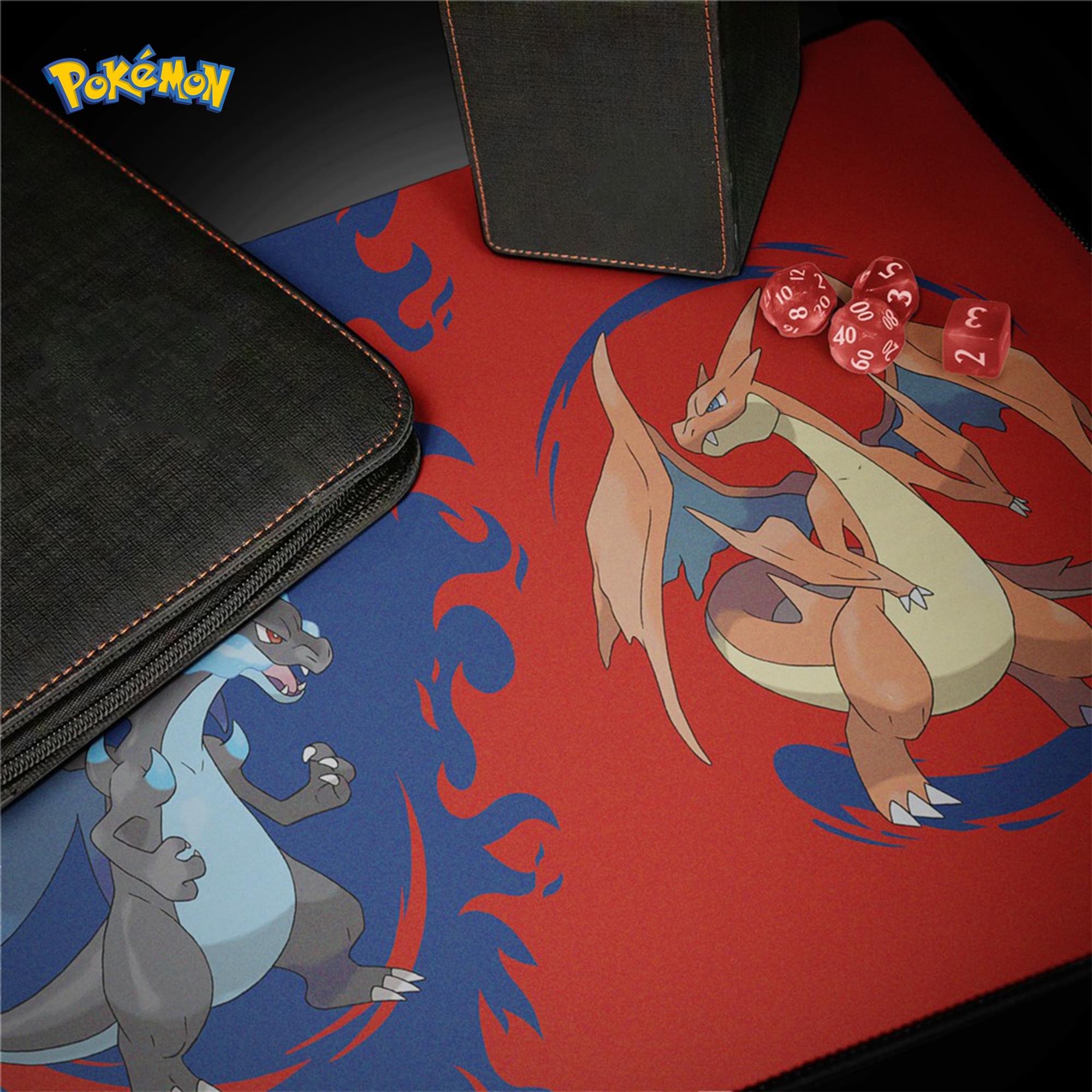 Pokemon TMG Mega Charizard X and Y Playmat | 24 x 13.5 Inches