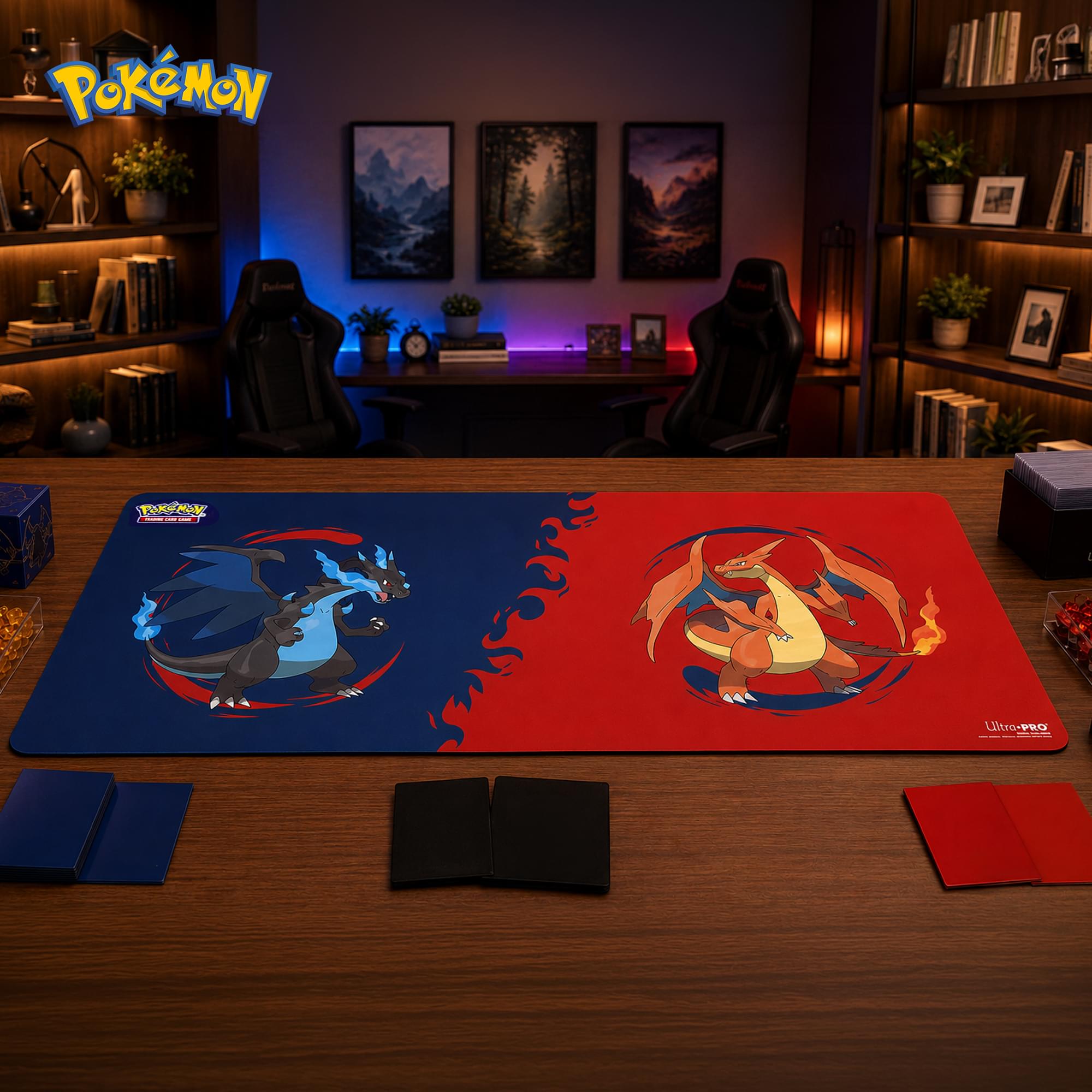 Pokemon TMG Mega Charizard X and Y Playmat | 6 Foot