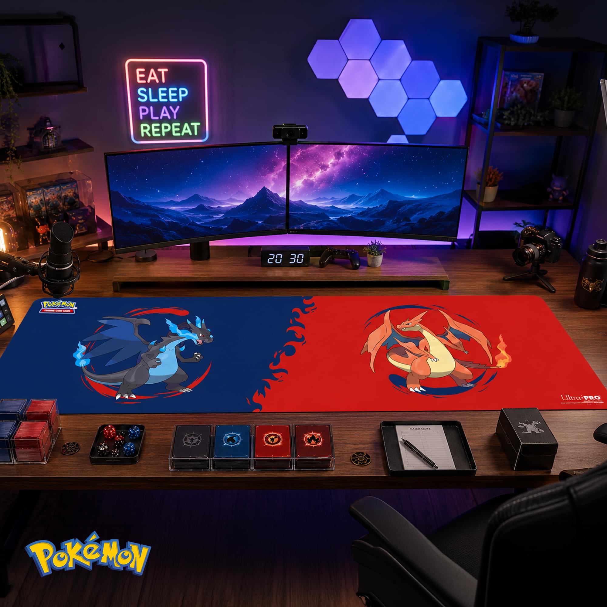 Pokemon TMG Mega Charizard X and Y Playmat | 8 Foot