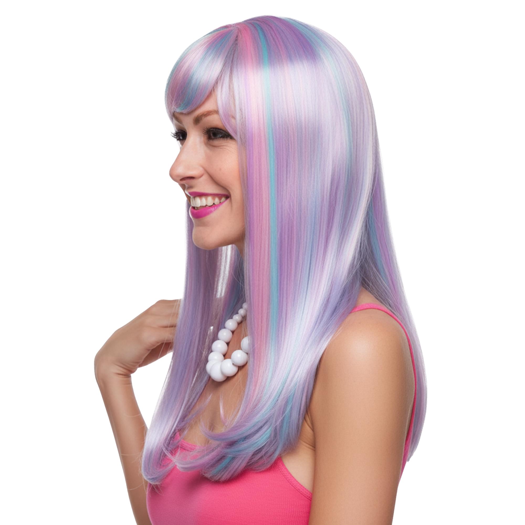 Kelly Venus Blue, Purple & Pink Wig Costume Accessory