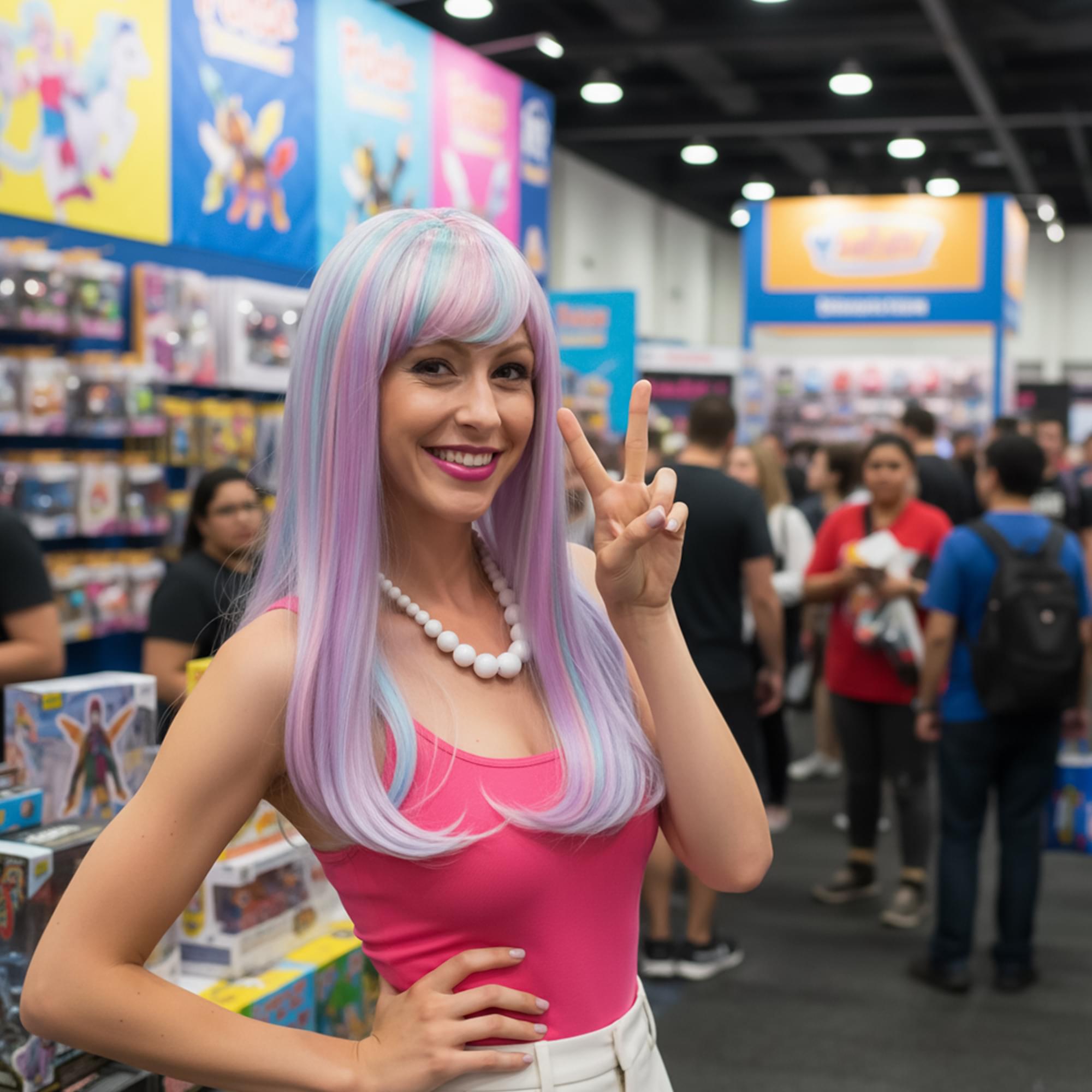 Kelly Venus Blue, Purple & Pink Wig Costume Accessory