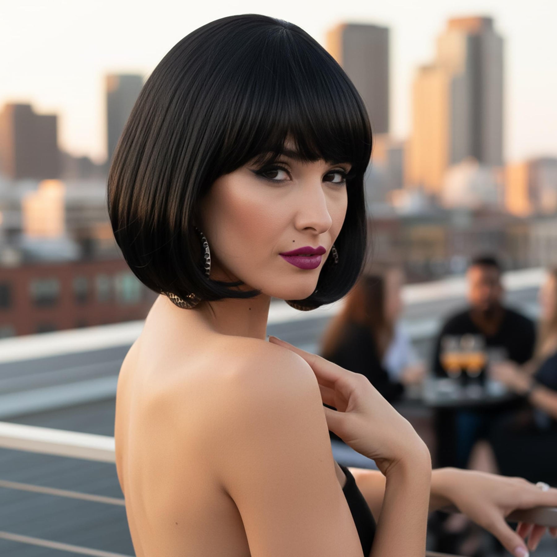 Cindy Bob Black Wig Costume Accessory