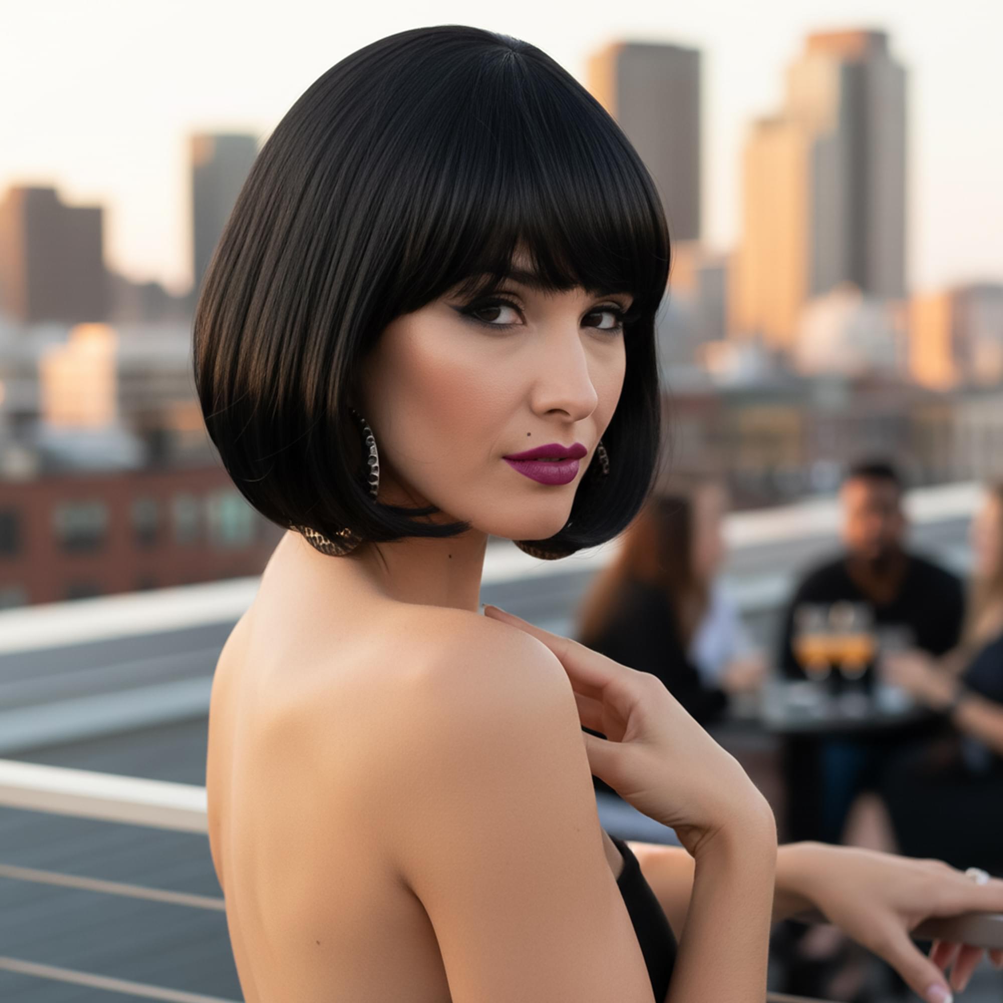 Cindy Bob Black Wig Costume Accessory