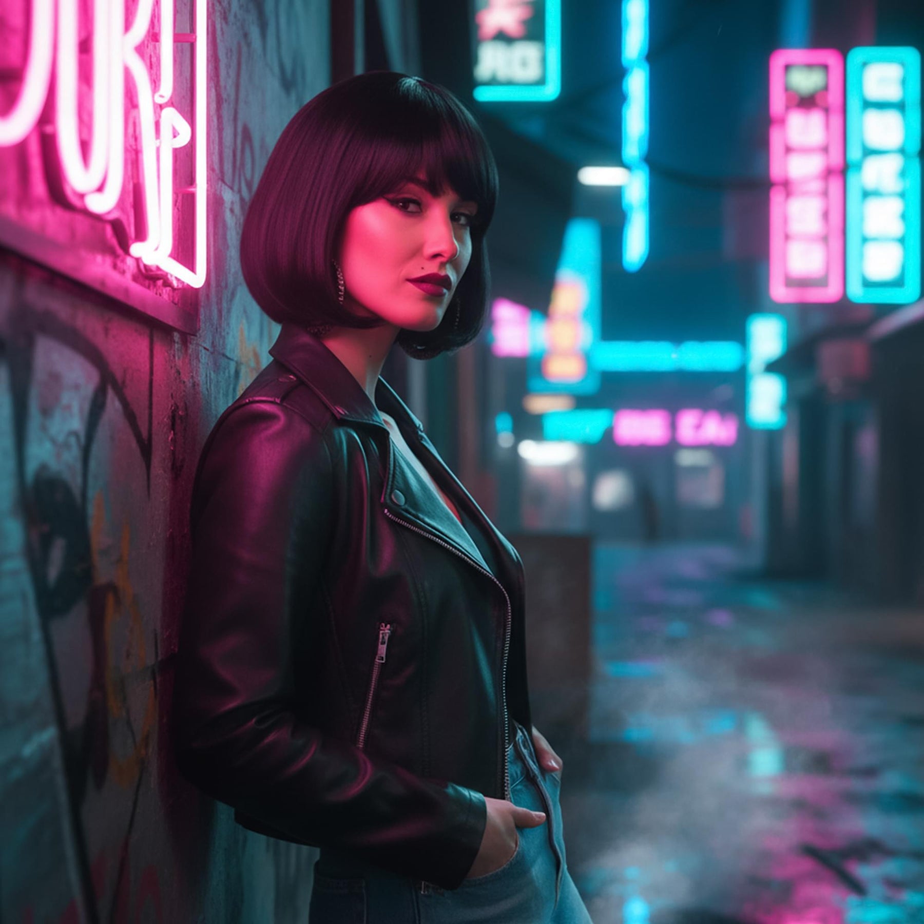 Cindy Bob Black Wig Costume Accessory