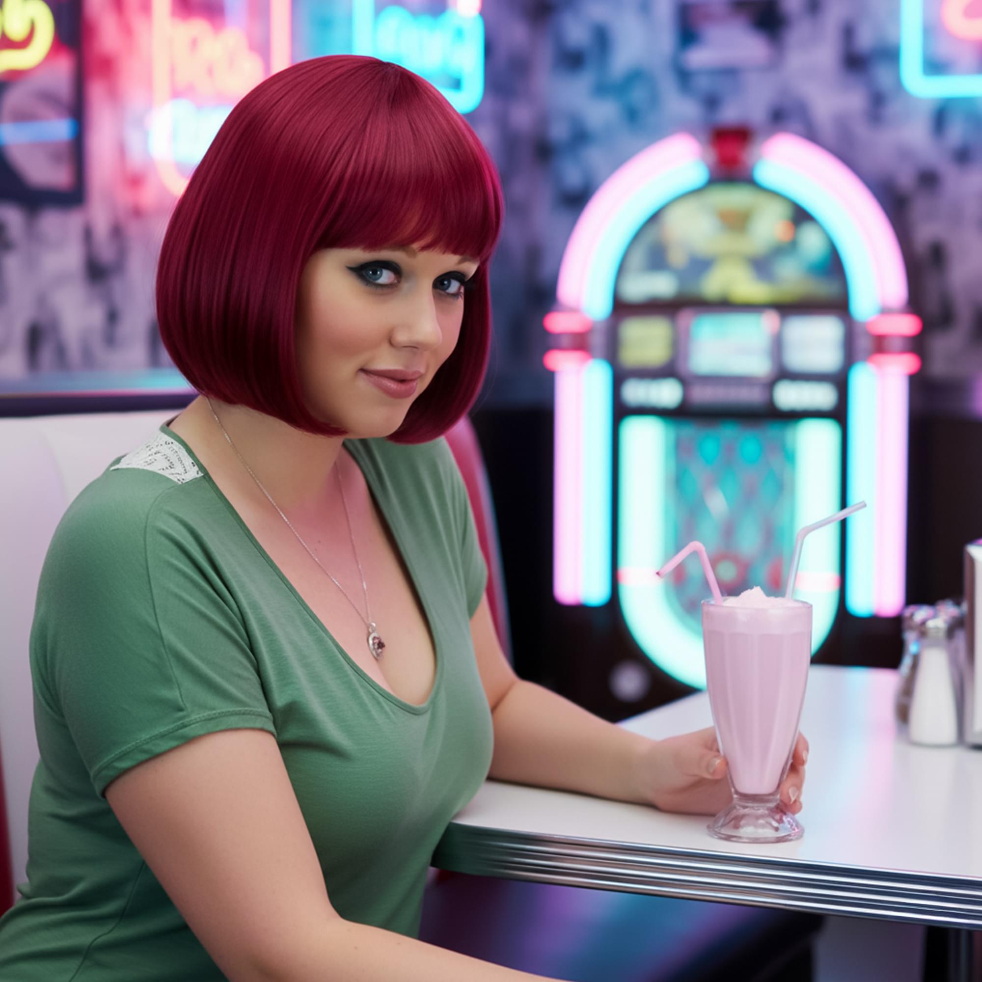 Burgundy Cindy Wig Costume Accessory