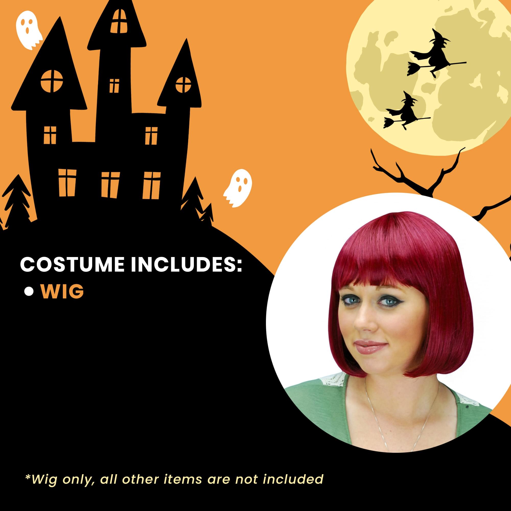 Burgundy Cindy Wig Costume Accessory