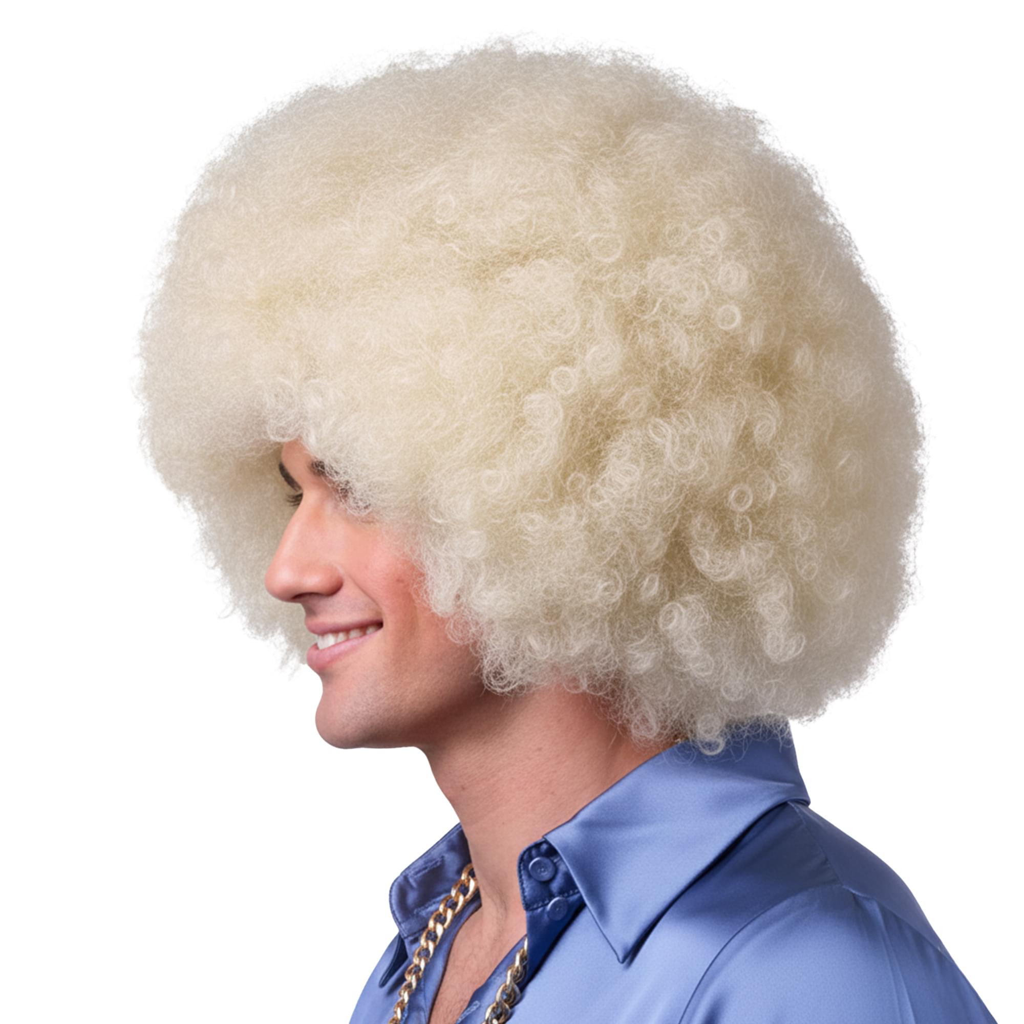 Afro Light Blonde Wig Costume Accessory