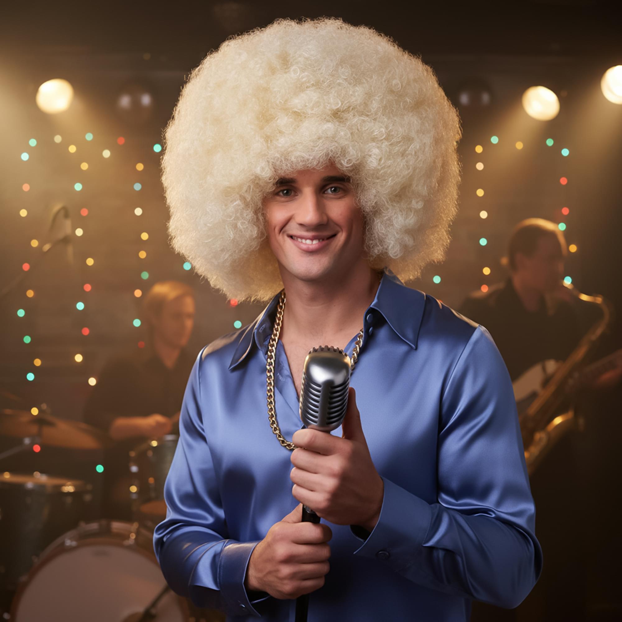 Afro Light Blonde Wig Costume Accessory