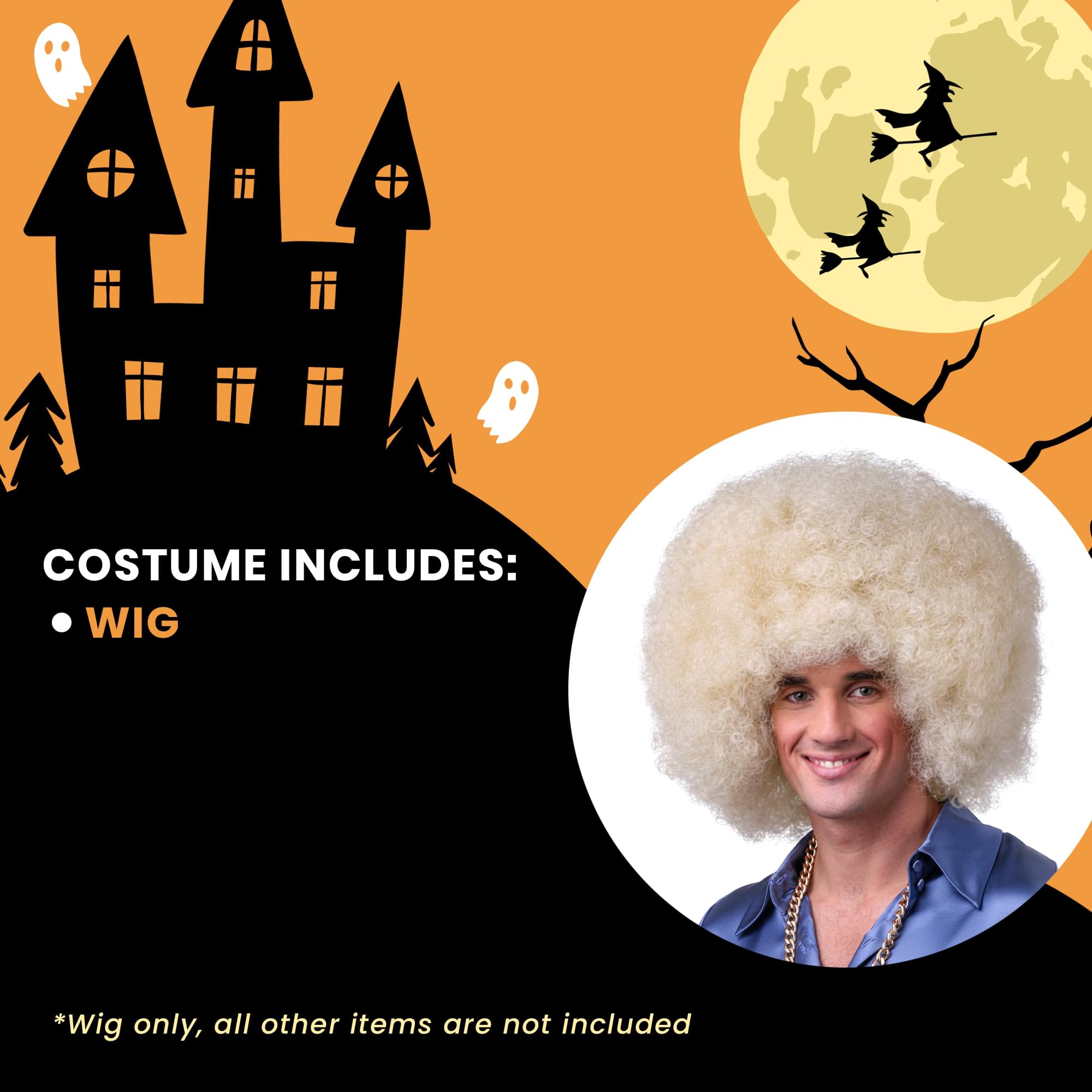 Afro Light Blonde Wig Costume Accessory