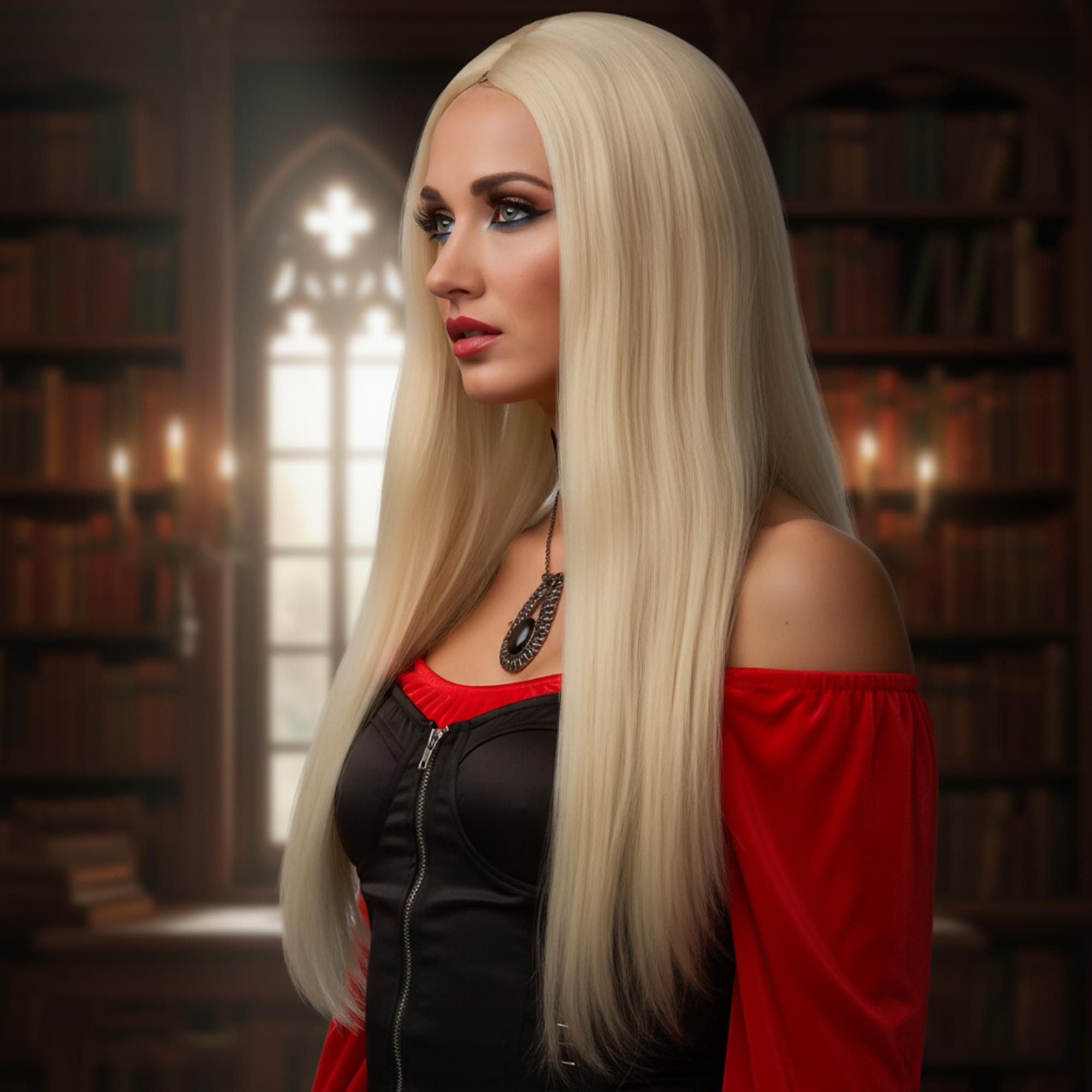 Budget Witch Long Blonde Wig Costume Accessory