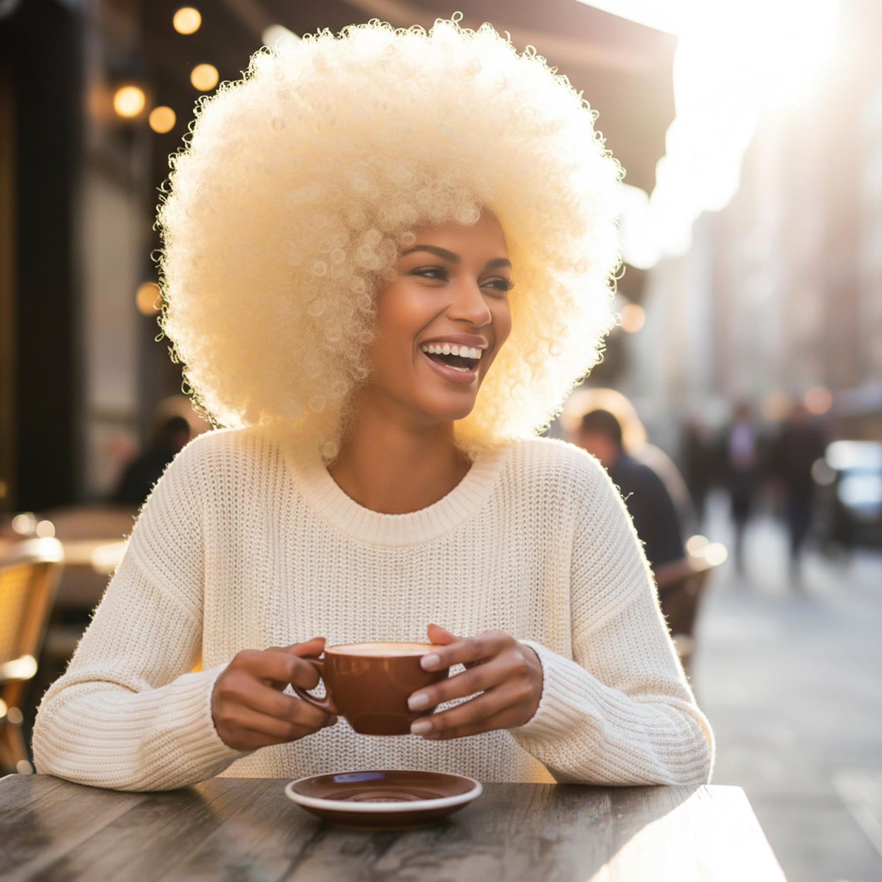 Jumbo Afro Light Blonde Wig Costume Accessory