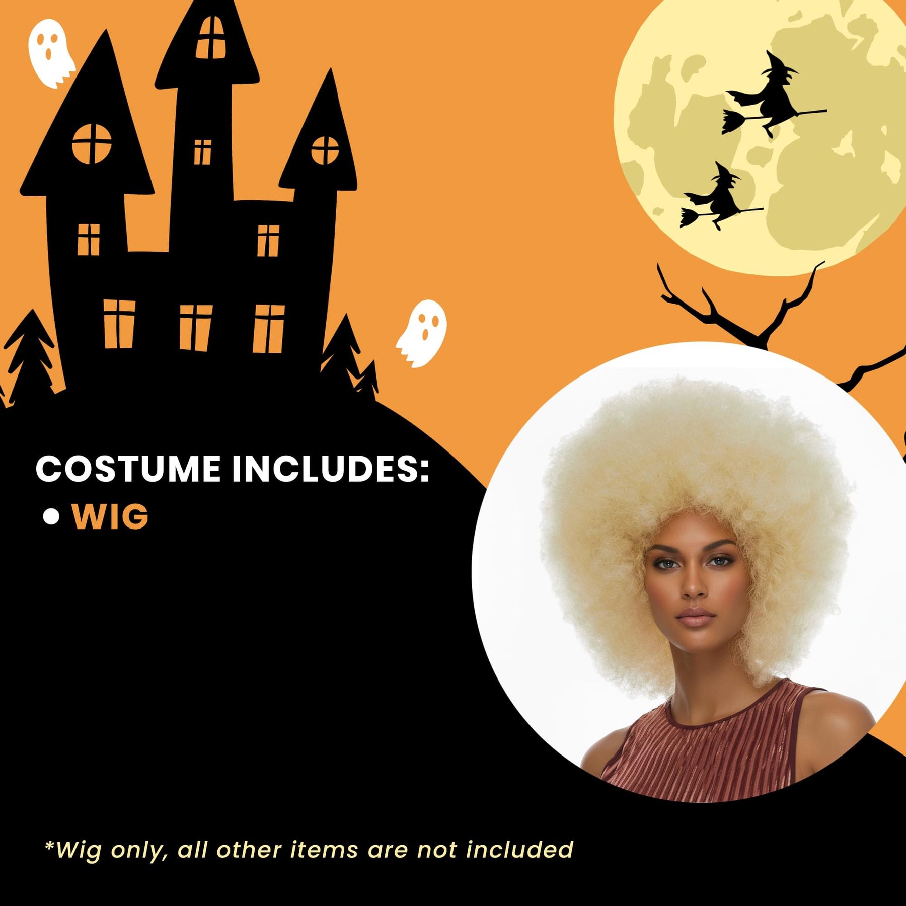Jumbo Afro Light Blonde Wig Costume Accessory