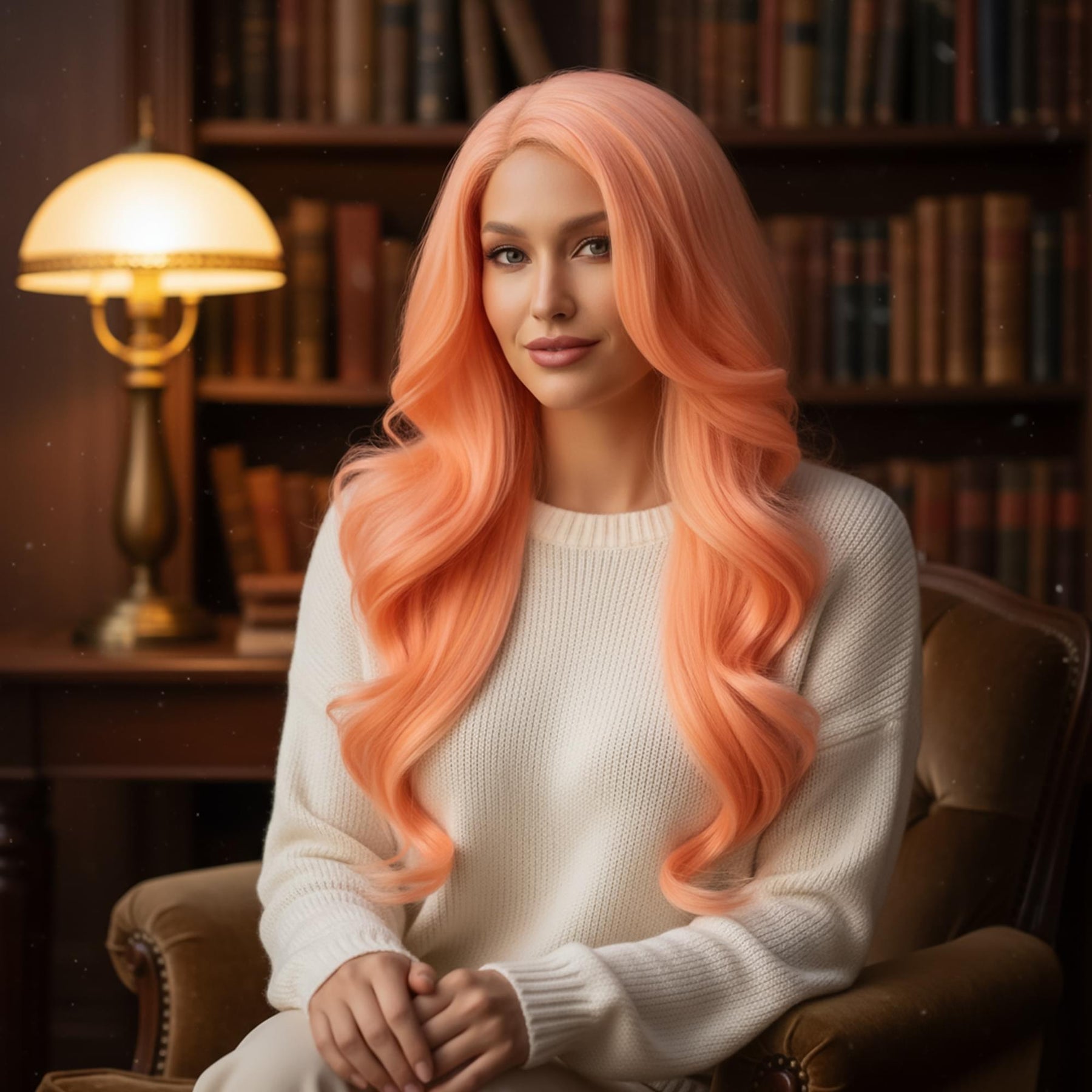 Kim Tropical Peach Wig Costume Accessory