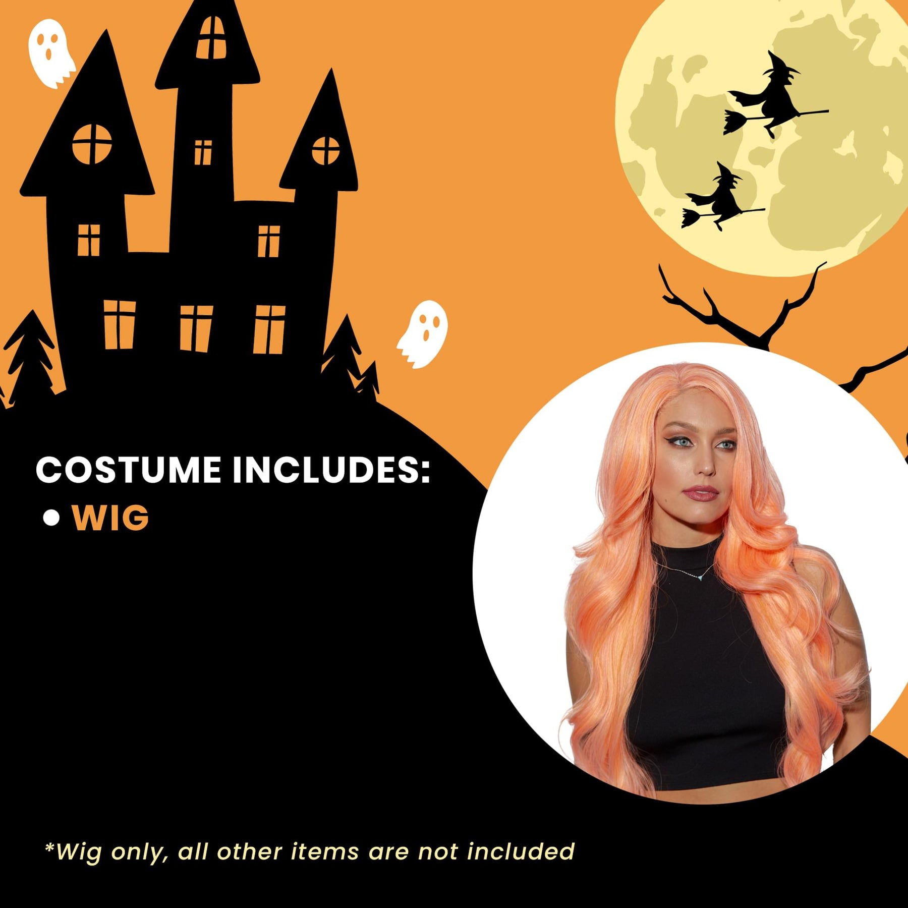 Kim Tropical Peach Wig Costume Accessory