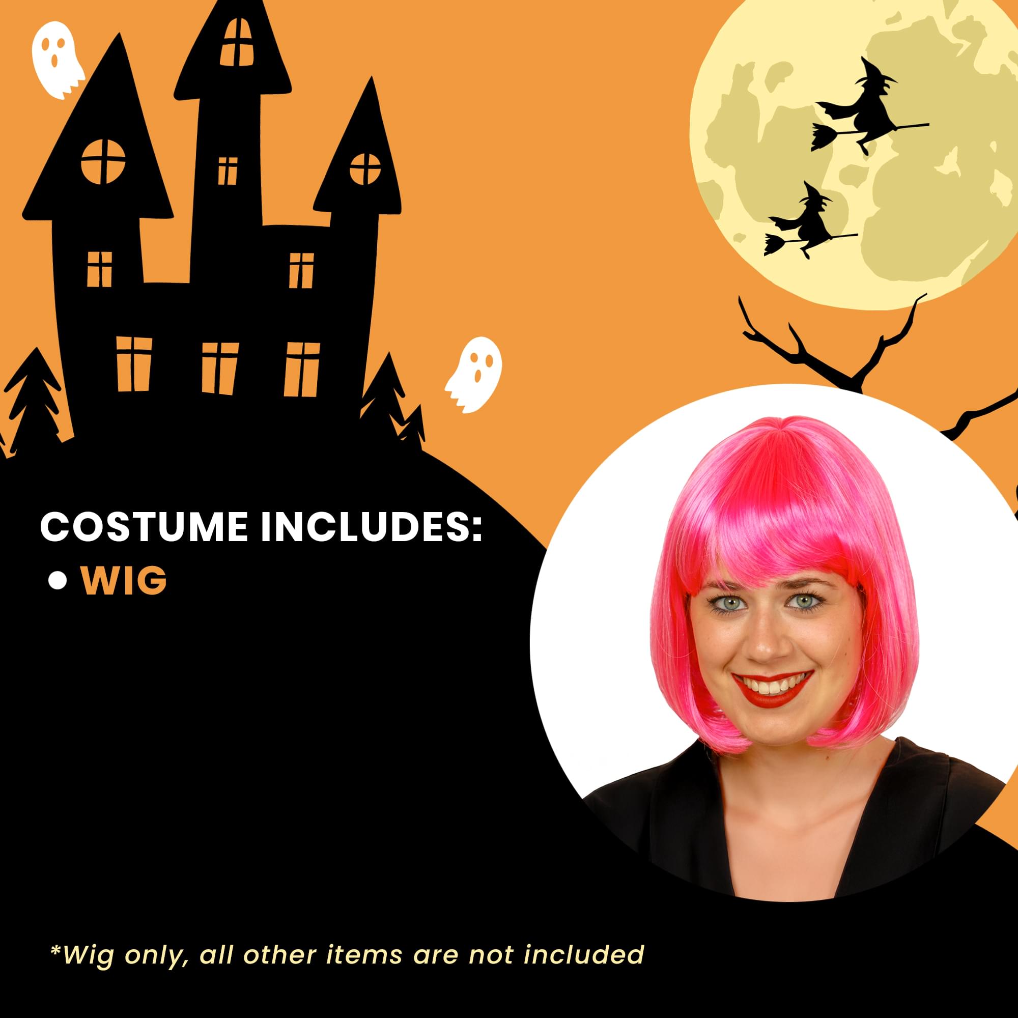 Cindy Hot Pink Wig Costume Accessory