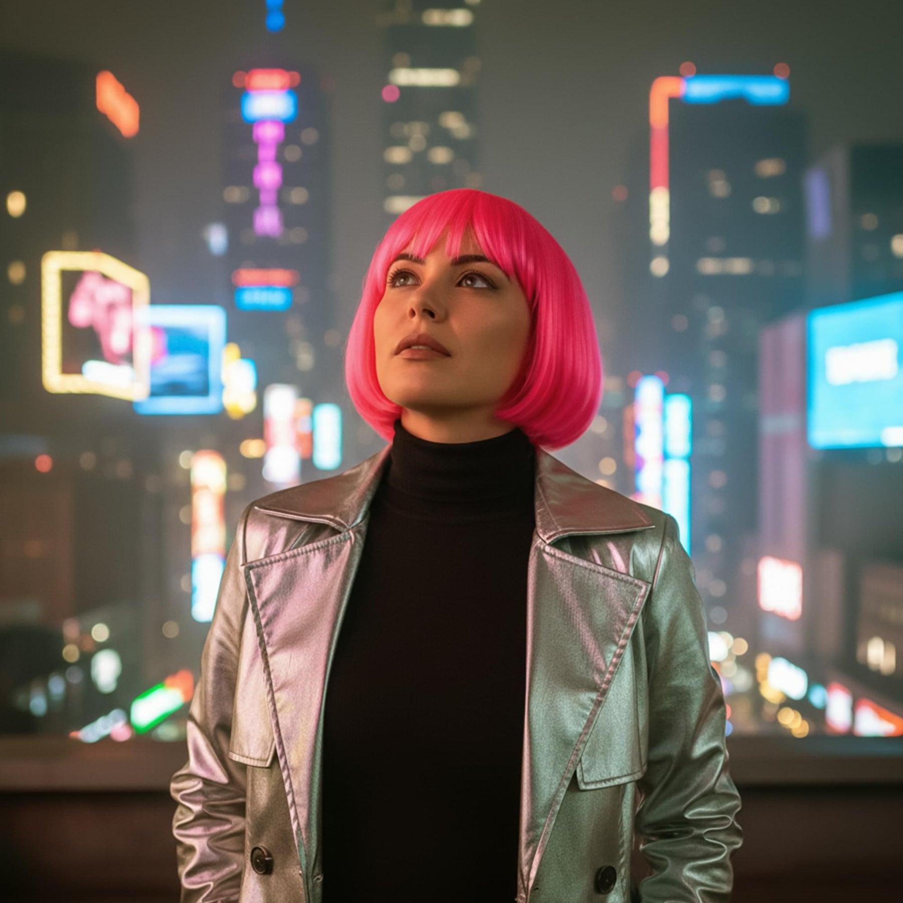 Hot Pink Eve Wig Costume Accessory