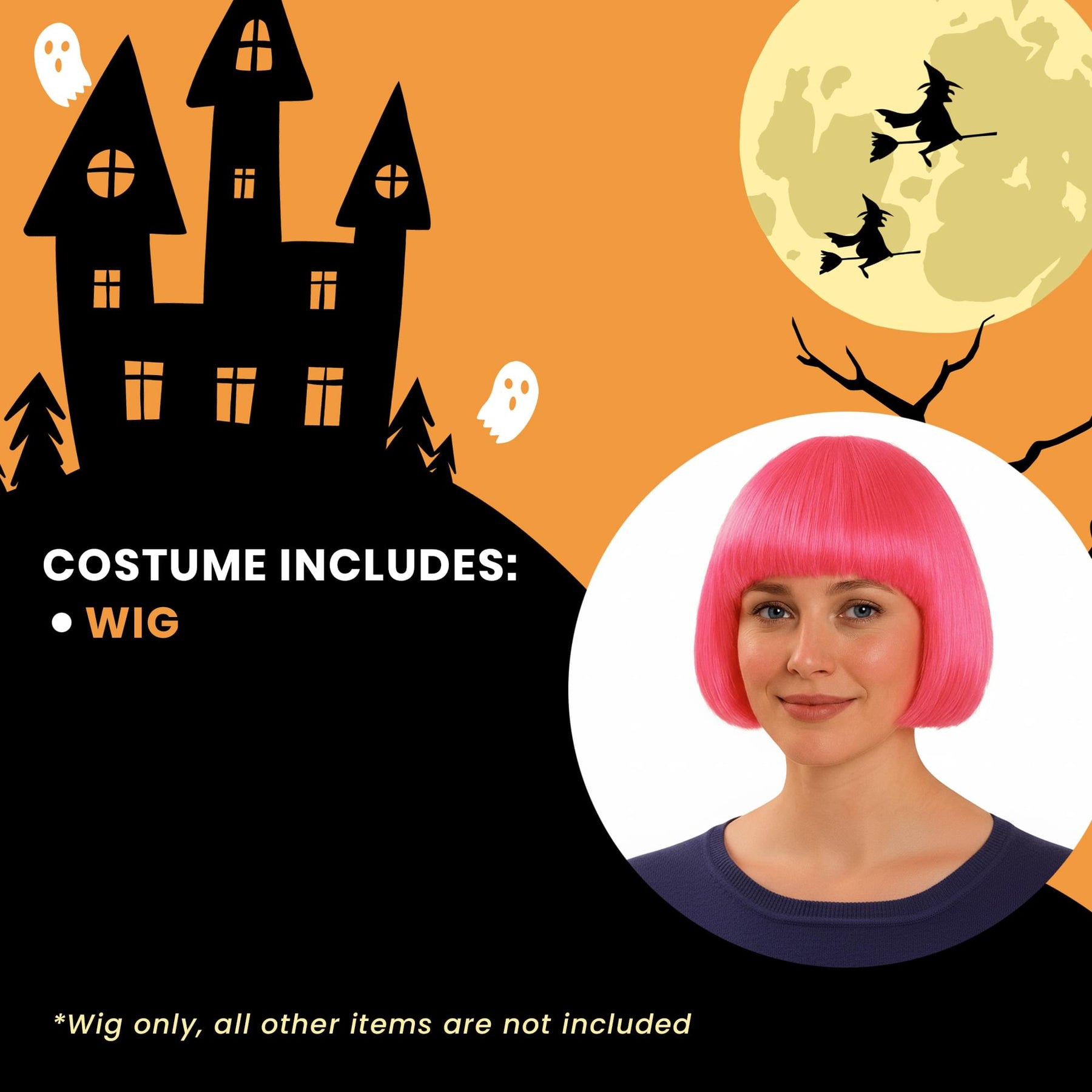 Hot Pink Eve Wig Costume Accessory