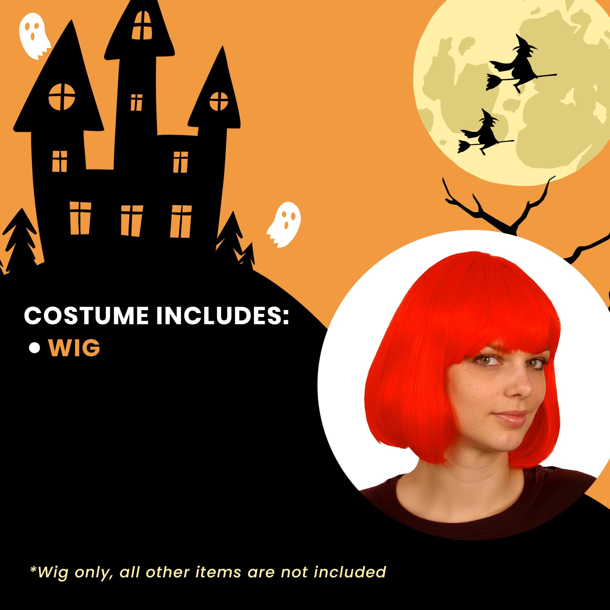 Cindy Bright Red Wig Costume Accessory