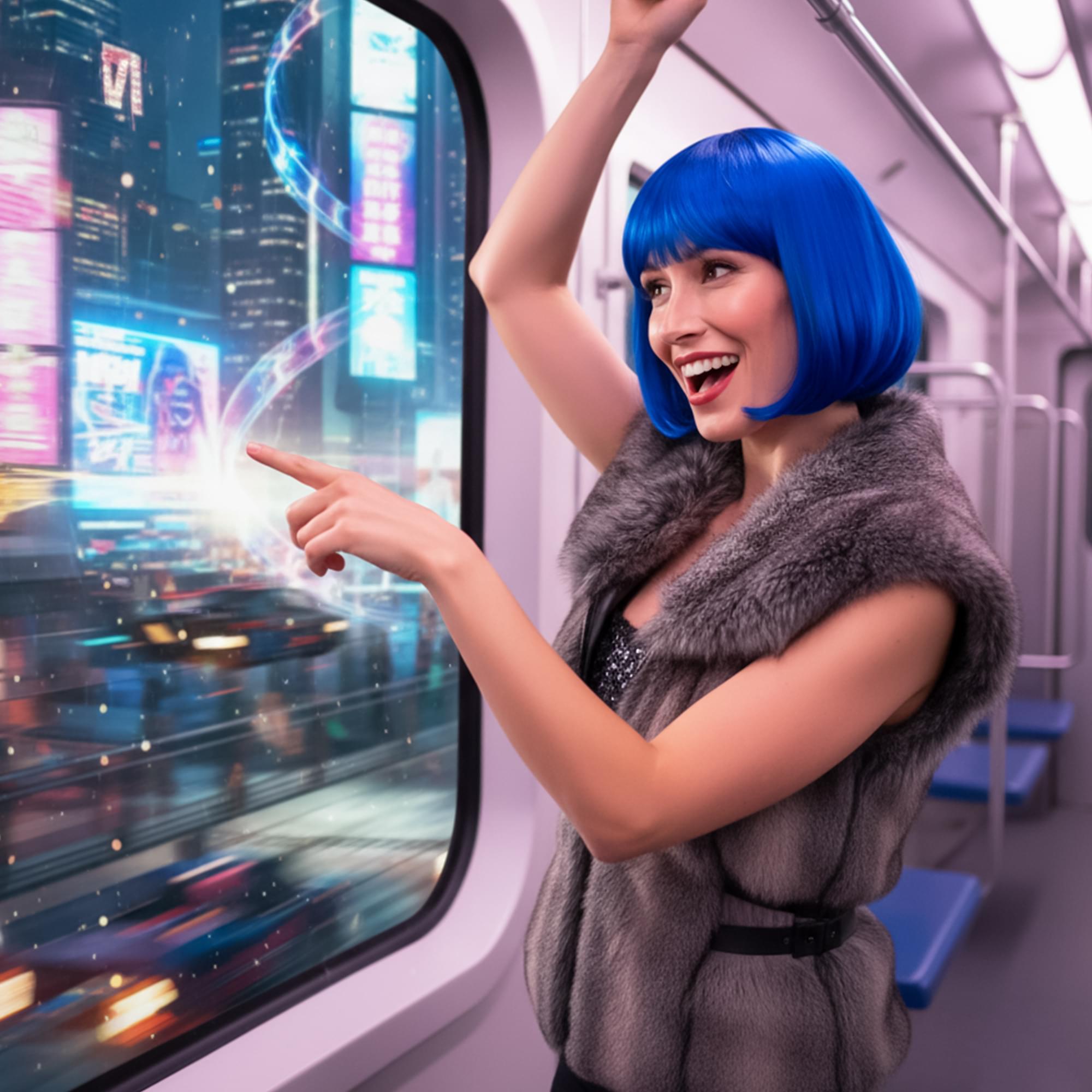 Cindy Blue Wig Costume Accessory