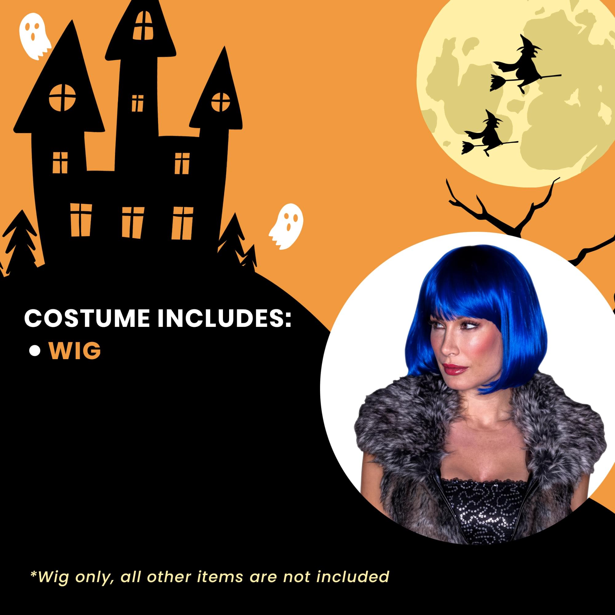 Cindy Blue Wig Costume Accessory