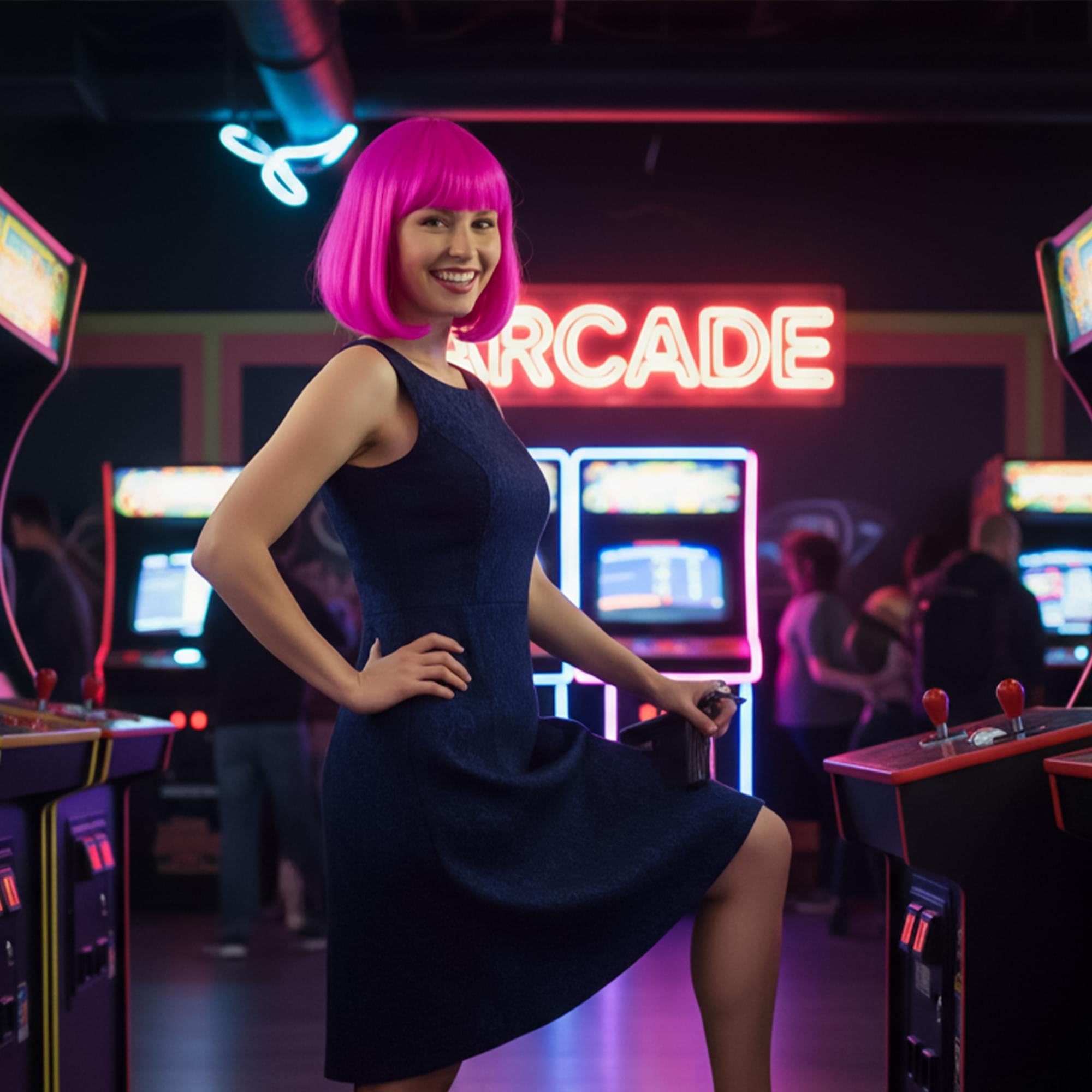 Cindy Magenta Wig Costume Accessory