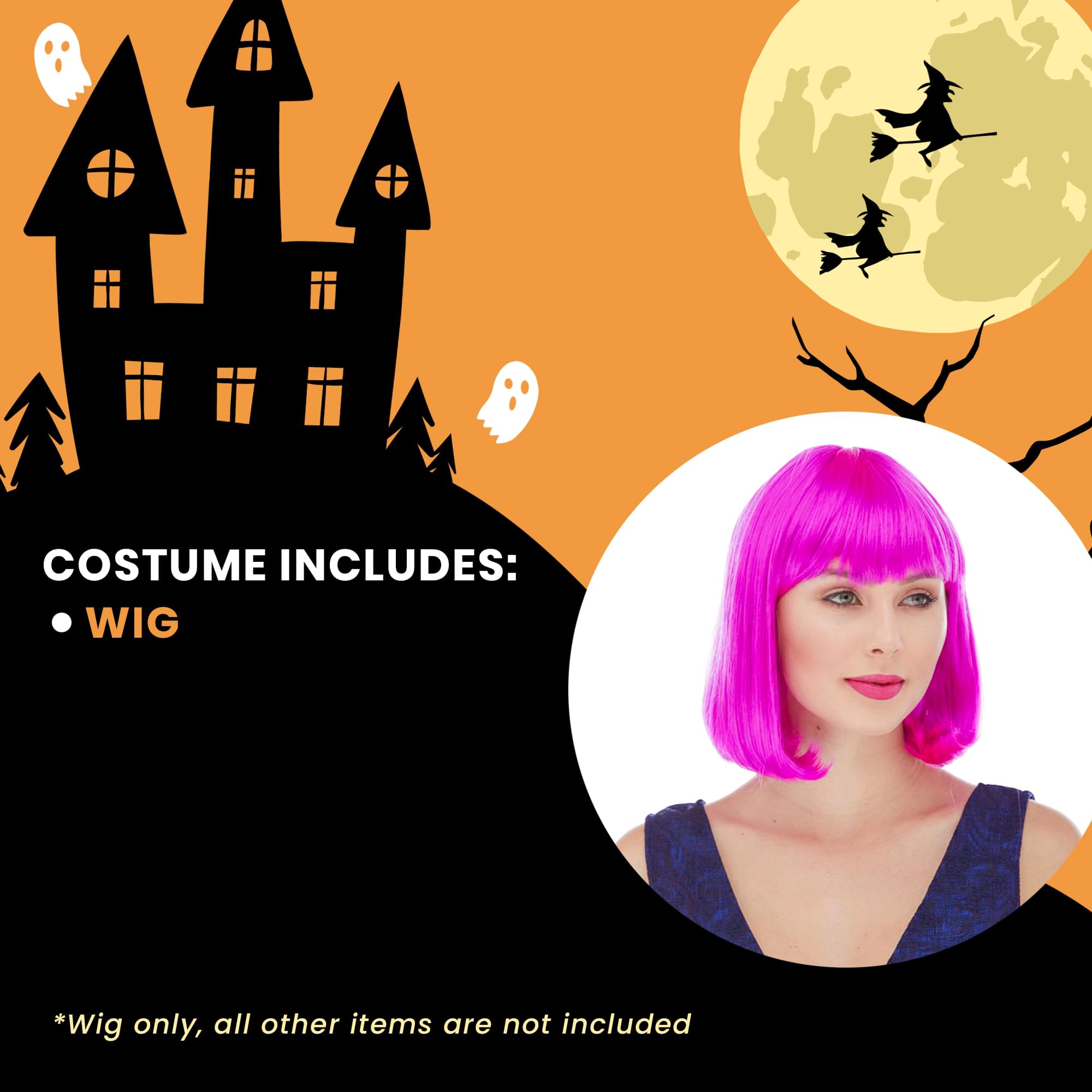 Cindy Magenta Wig Costume Accessory