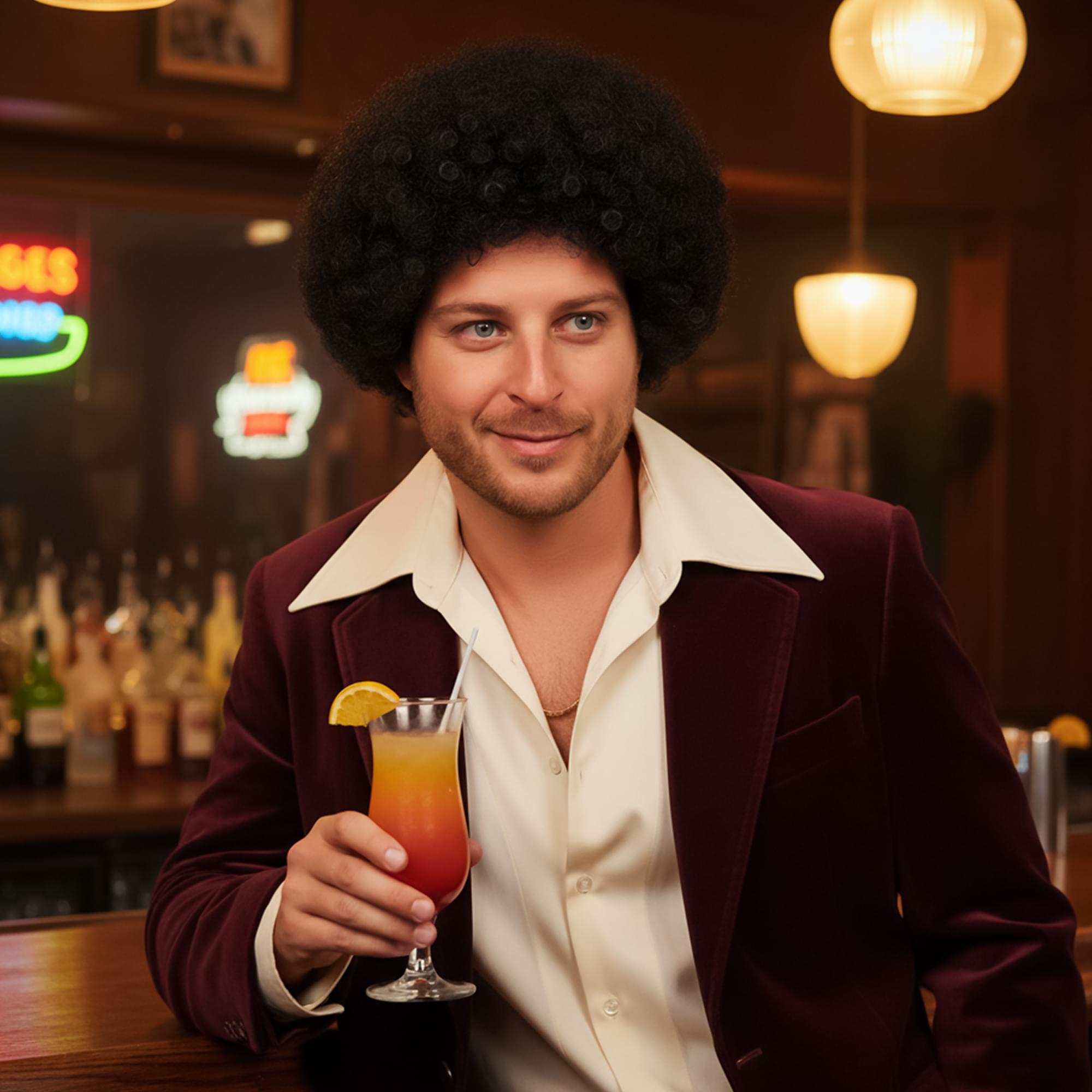 Mini Afro Black Wig Costume Accessory