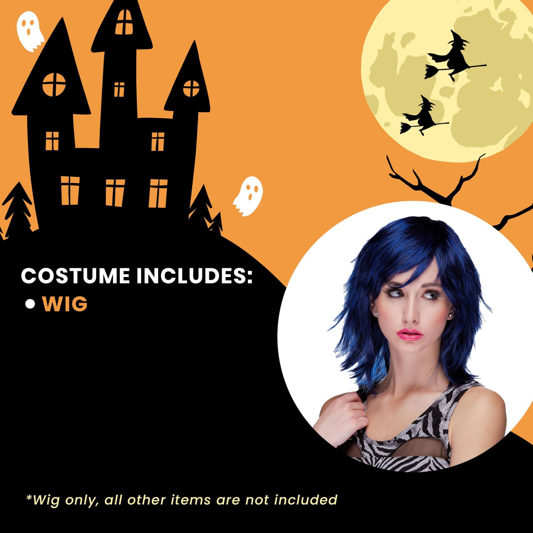 Kharma Midnight Blue Adult Costume Wig