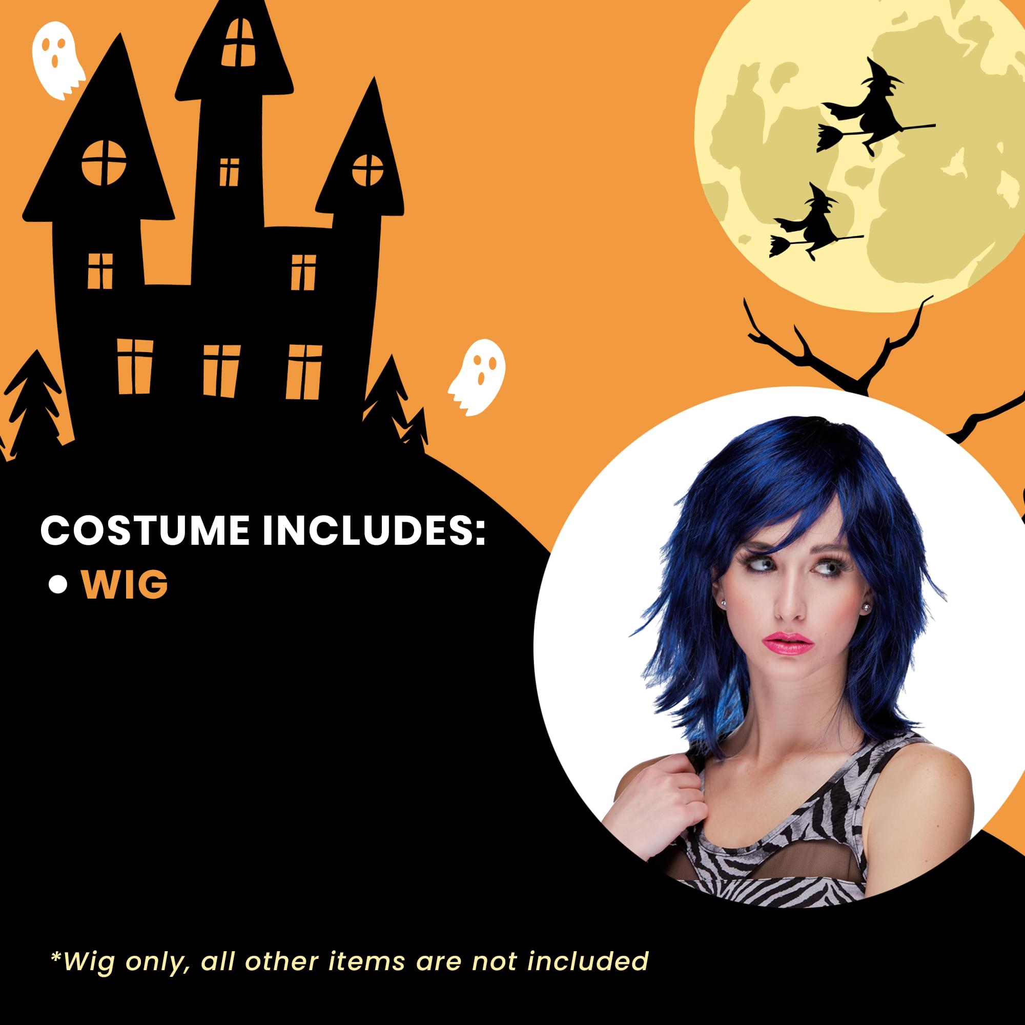 Kharma Midnight Blue Adult Costume Wig
