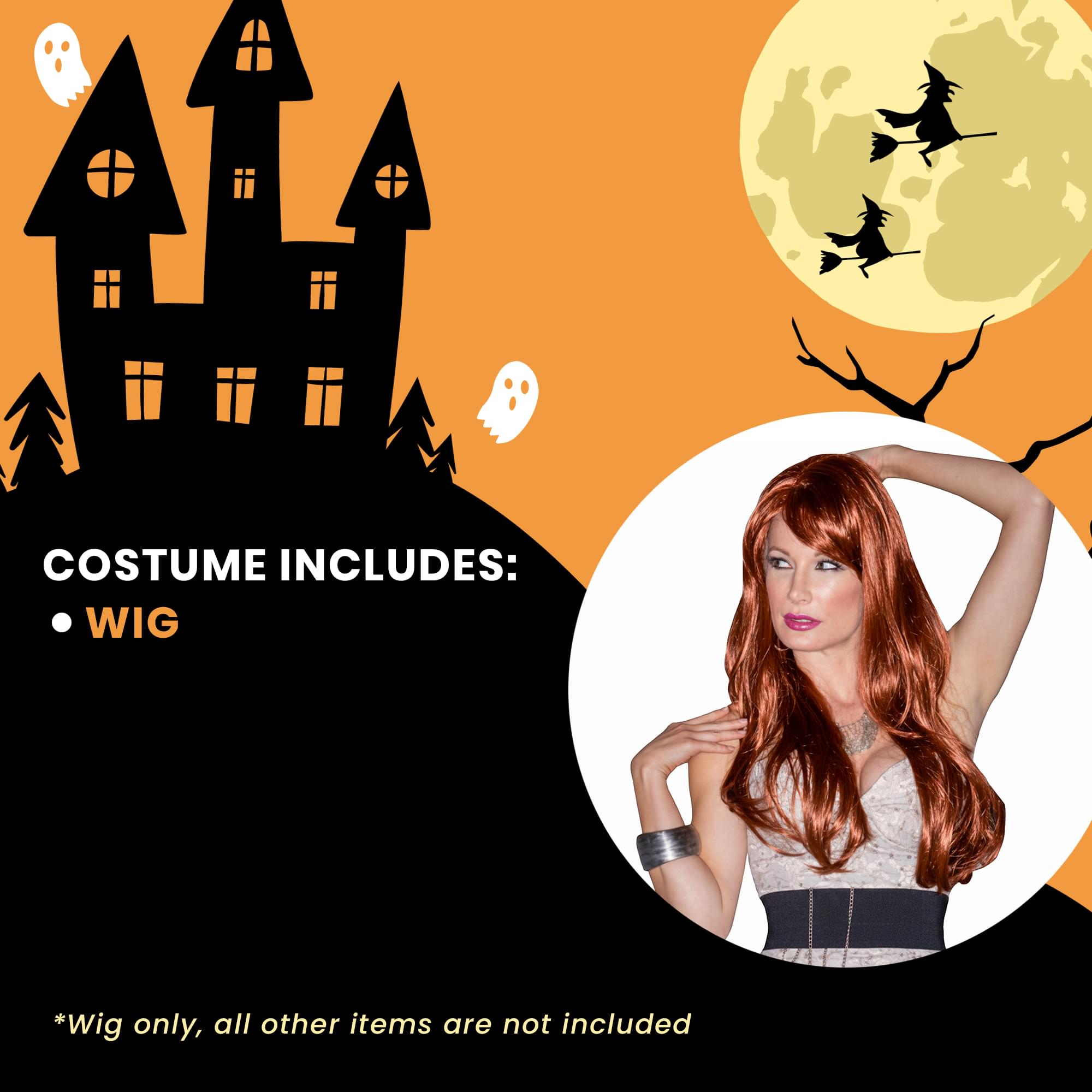 Carmen Long Auburn Wig Costume Accessory