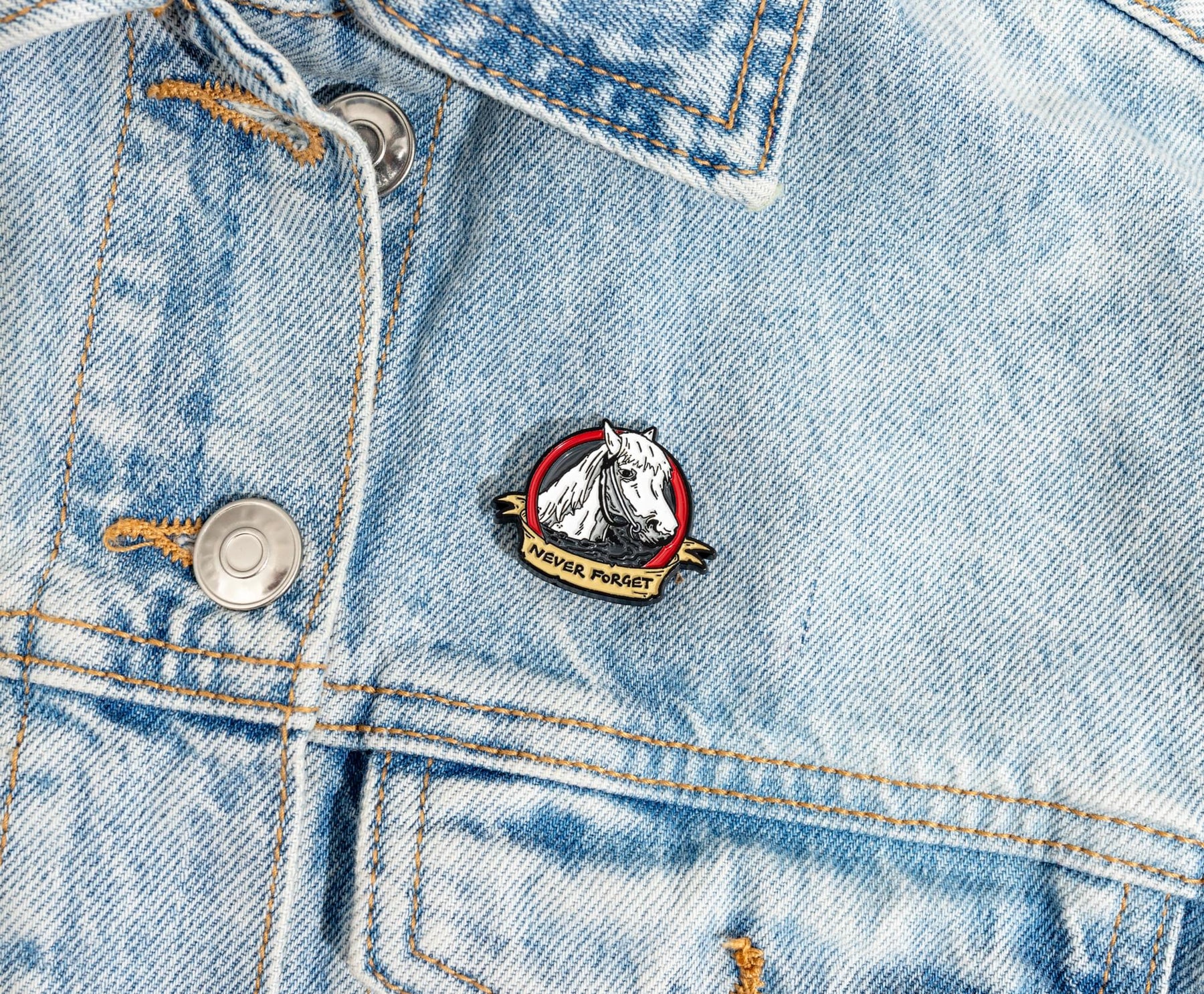 The Never Ending Story Artax Horse "Never Forget" Enamel Collector Pin