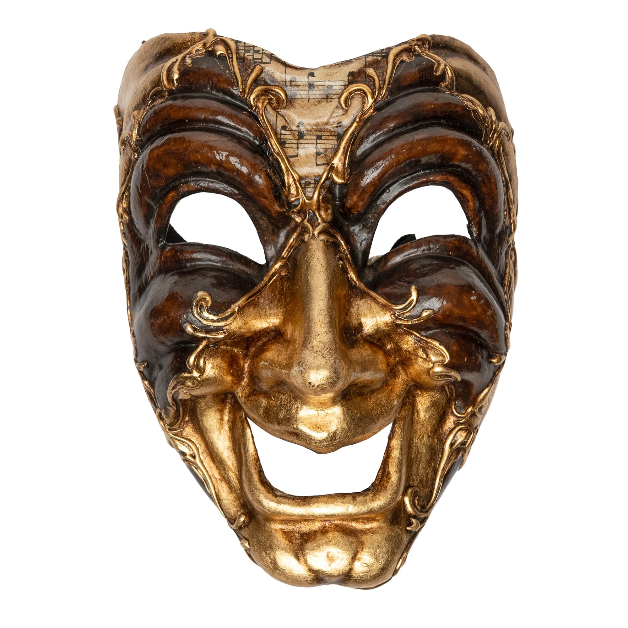 Comedy Adult Costume Masquerade Mask | Gold