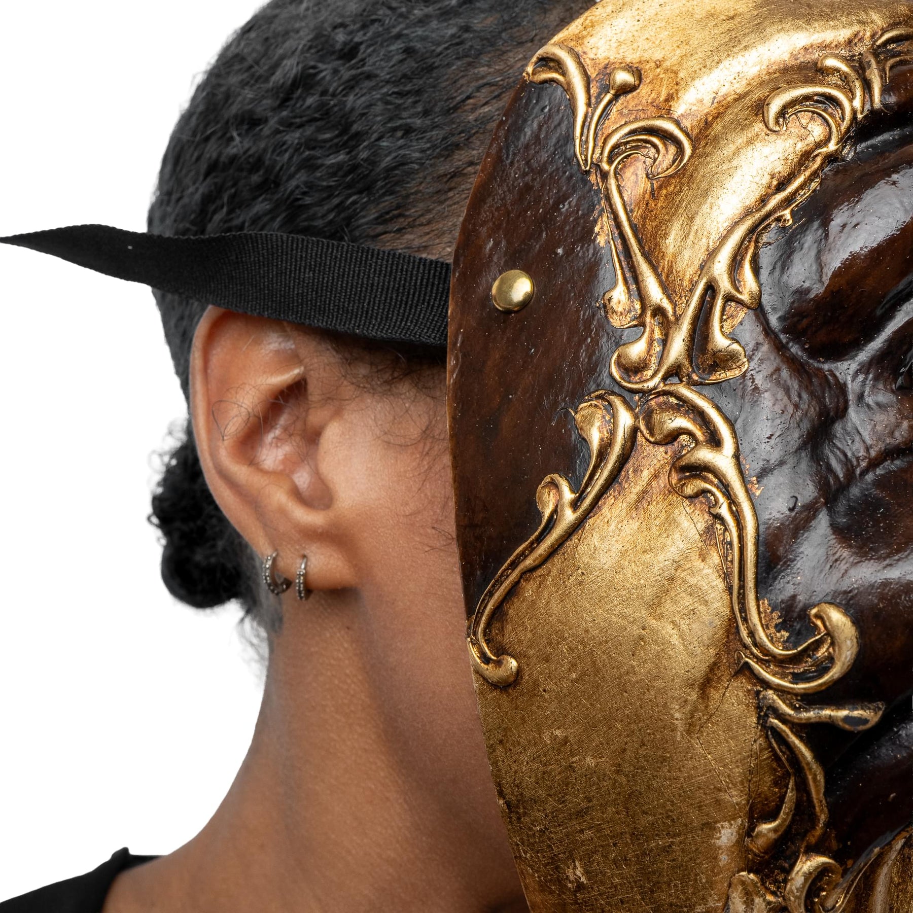 Comedy Adult Costume Masquerade Mask | Gold