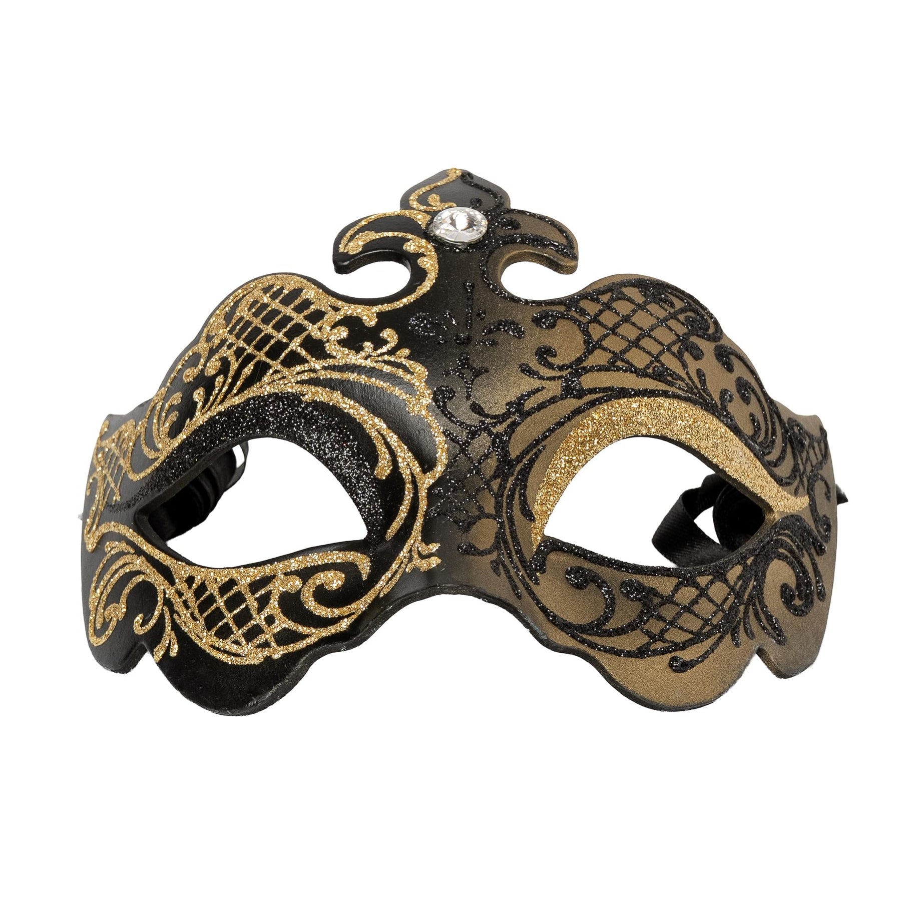 Farfallina Adult Costume Masquerade Mask | Black/Gold