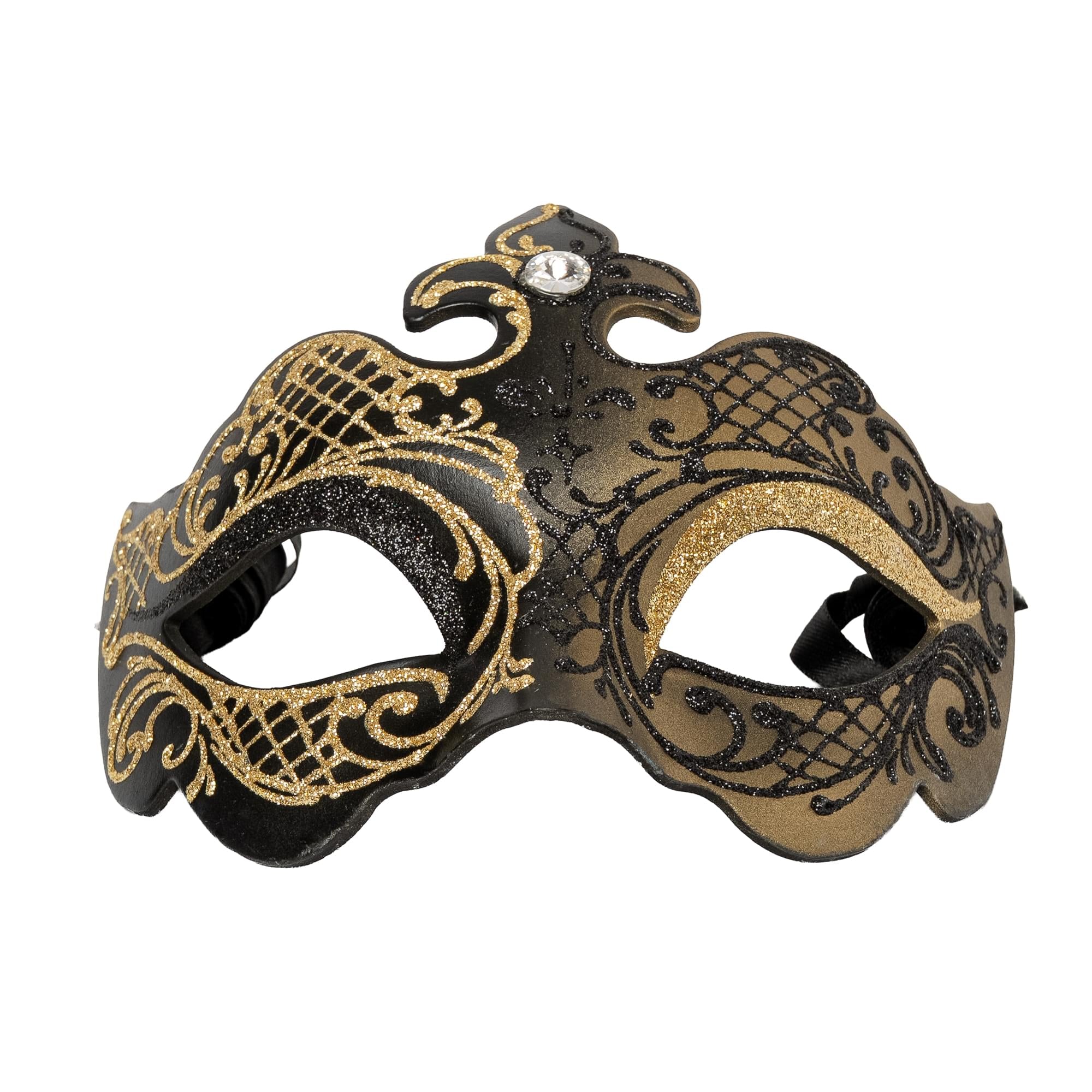 Farfallina Adult Costume Masquerade Mask | Black/Gold
